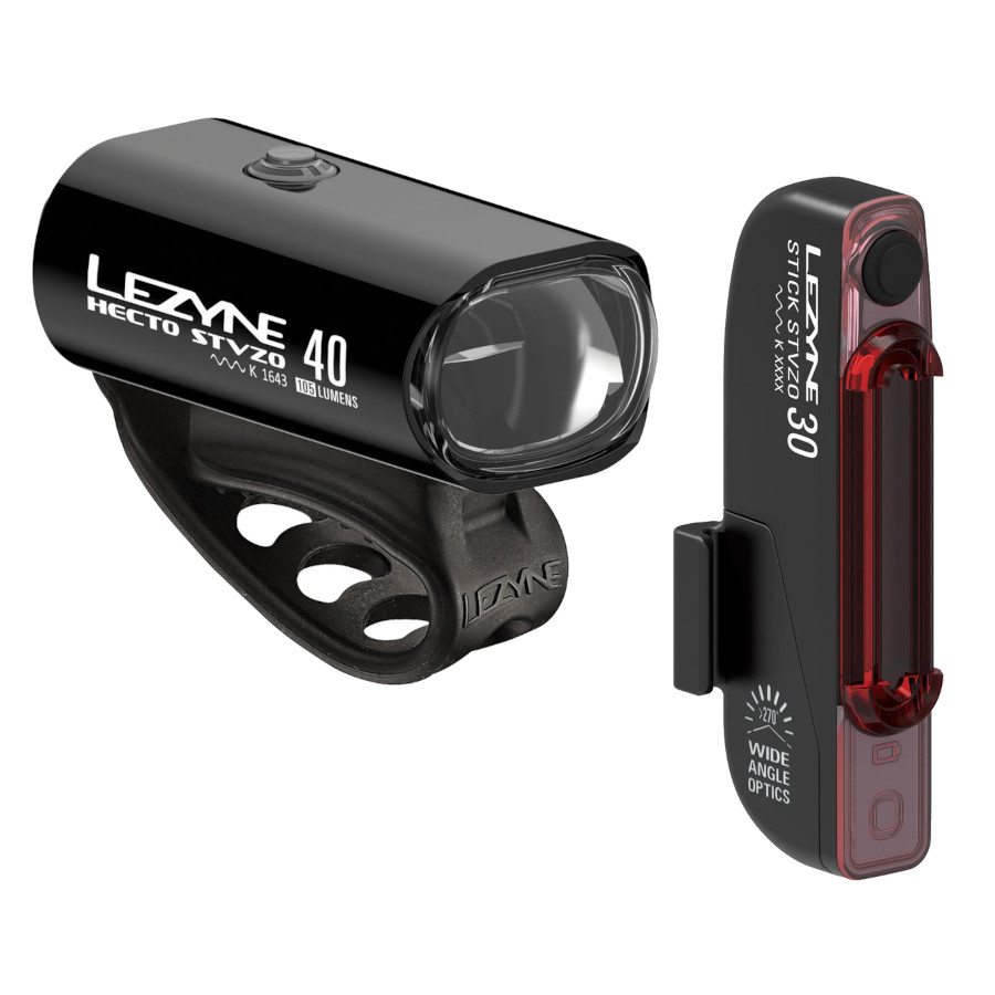 Image of Lezyne Hecto Drive 40 StVZO + Stick Drive StVZO - Light Set - black
