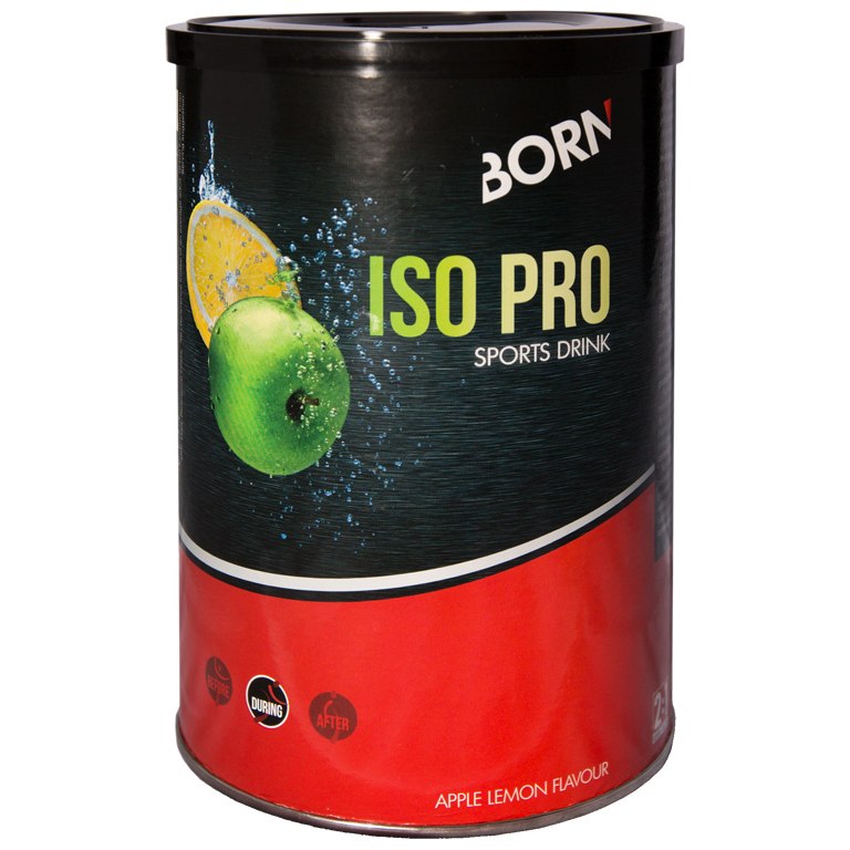 Productfoto van BORN Iso Pro Apple/Lemon Sports Drink - Isotone Koolhydraat Drankpoeder - 400g