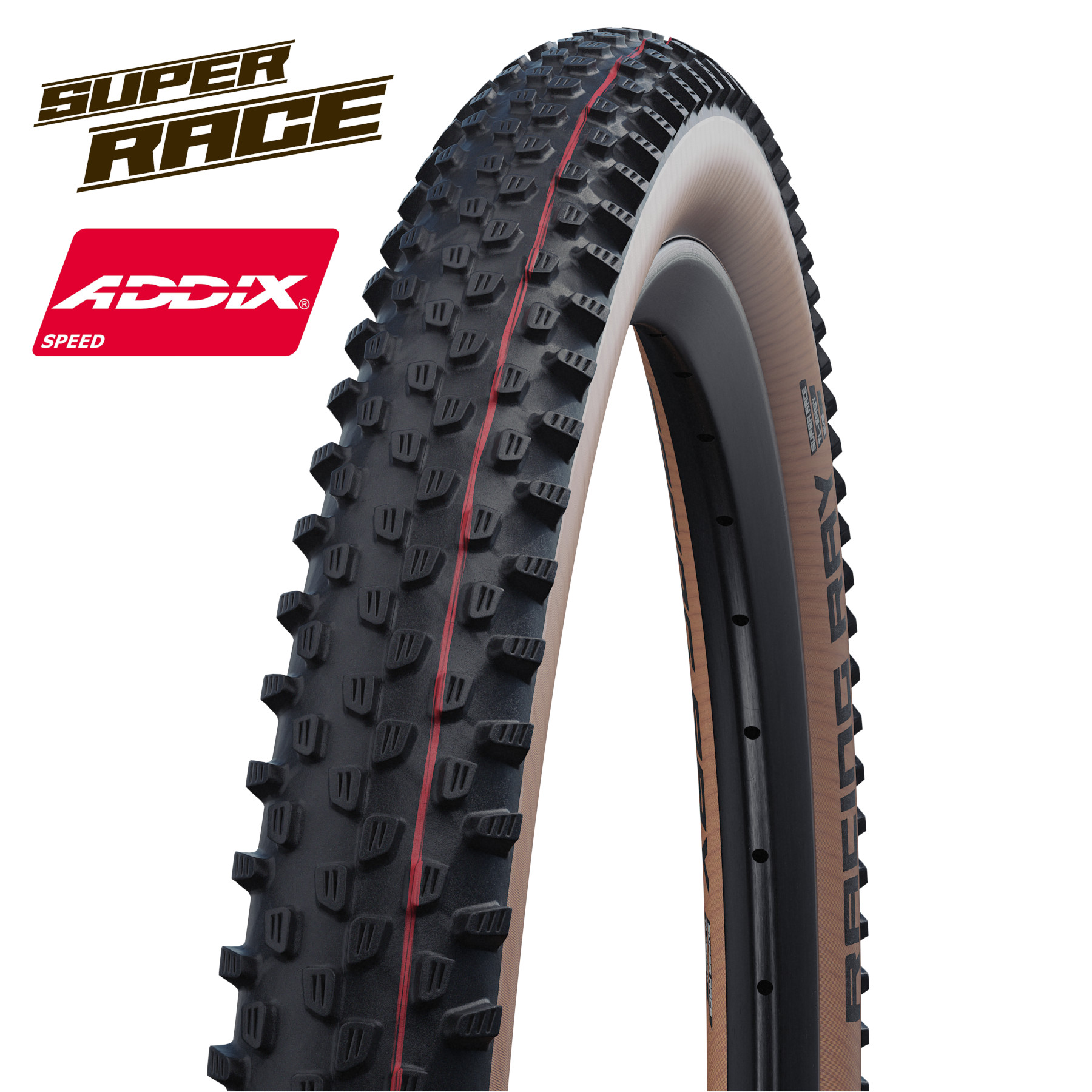Image of Schwalbe Racing Ray Evolution MTB Folding Tire - AddixSpeed - SuperRace - TLEasy - 29x2.25 Inches - Transparent-Skin