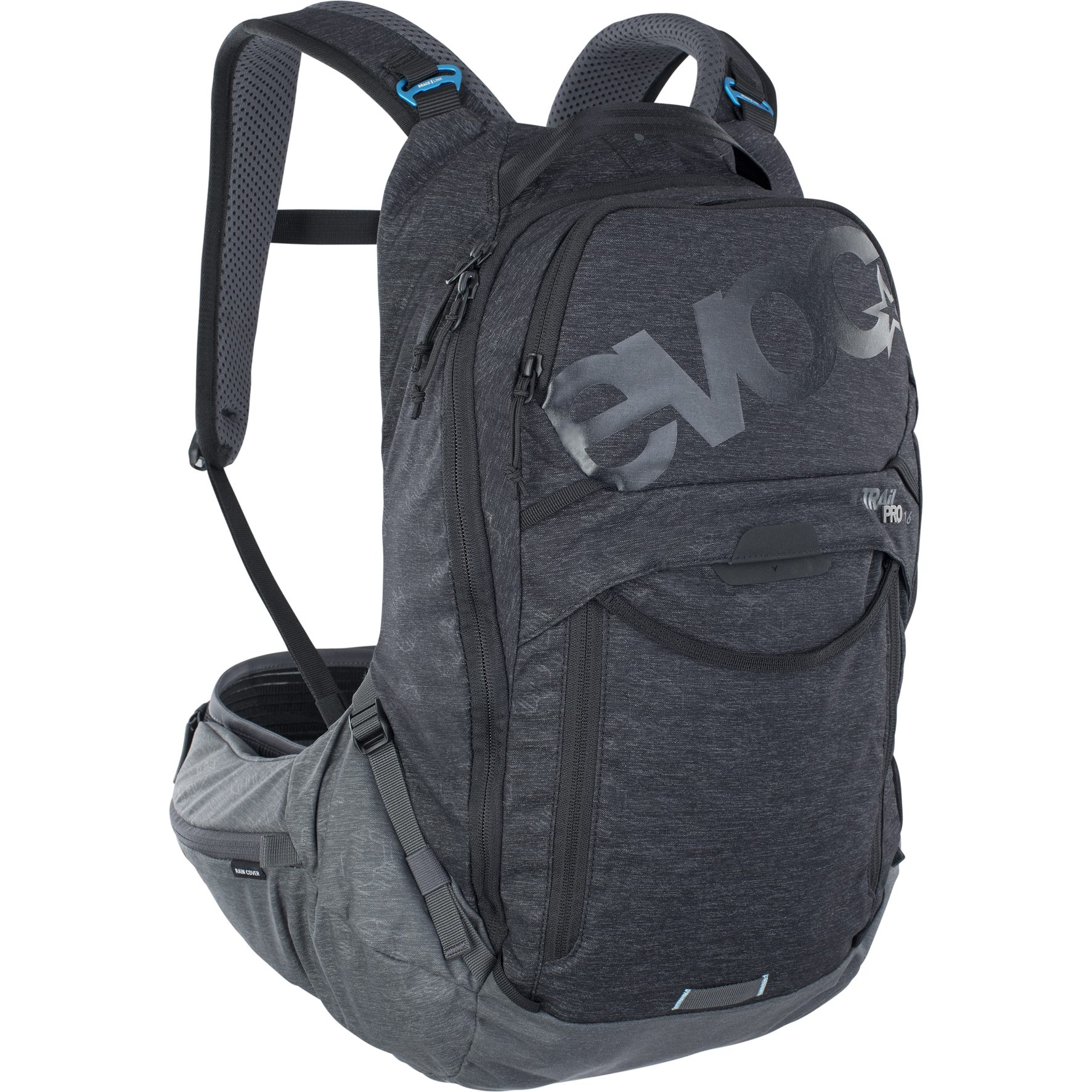 Image of EVOC Trail Pro 16L Protector Backpack - Black/Carbon Grey