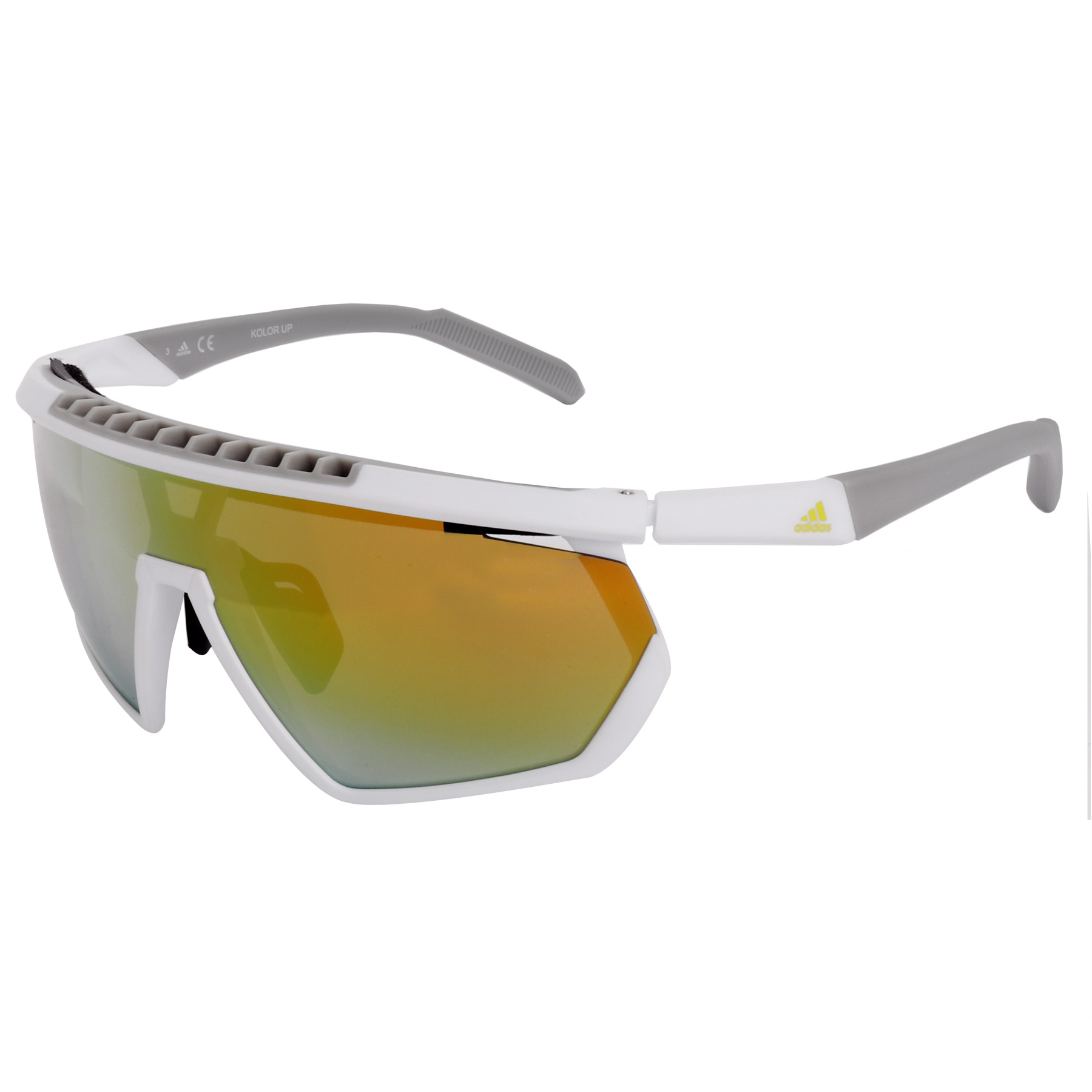 Image of adidas Cmpt Aero Pro SP0029-H Sport Sunglasses - White / KOLOR UP Mirror Gold
