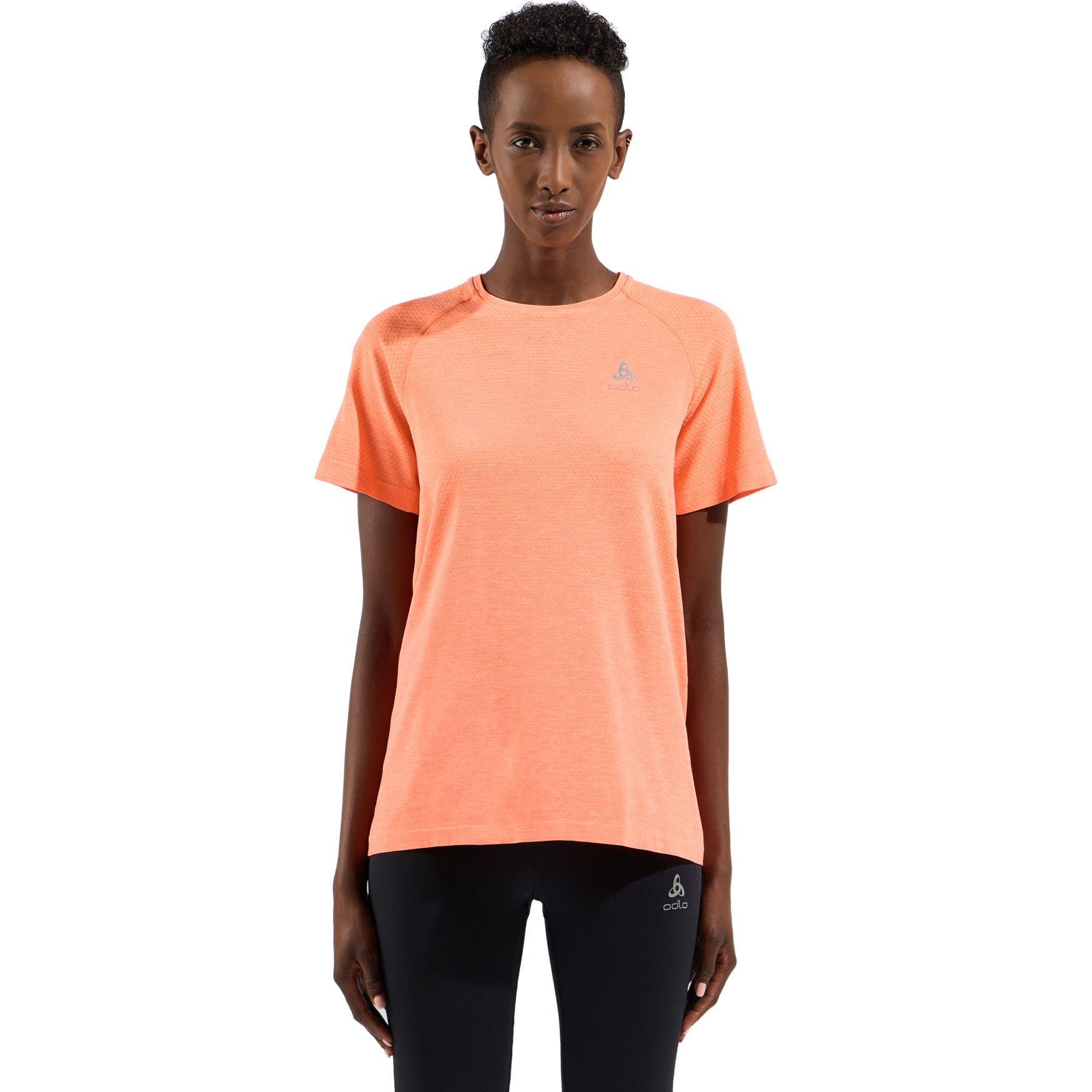 Produktbild von Odlo Essentials Seamless Laufshirt Damen - living coral melange