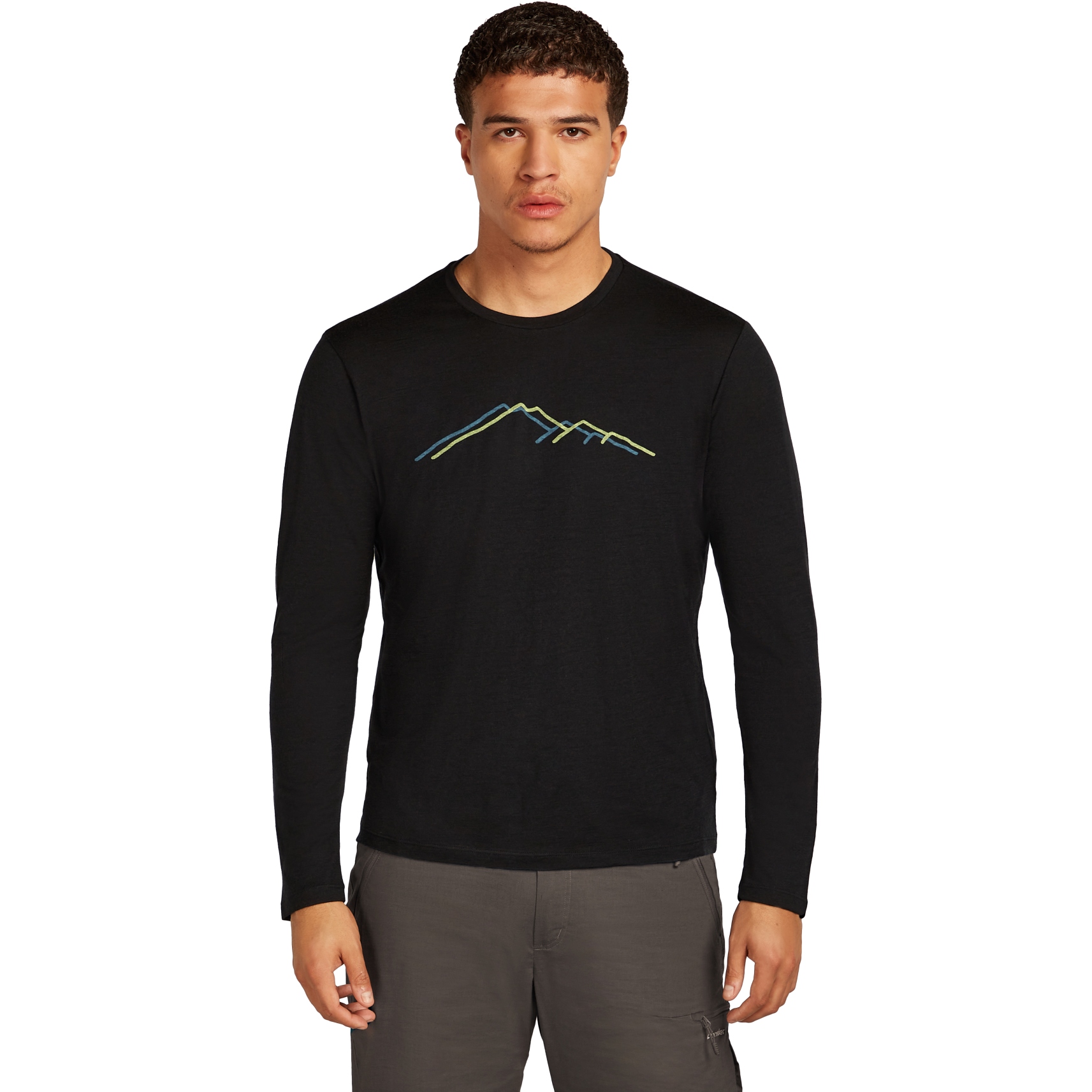 Produktbild von Icebreaker Merino 150 Tech Lite Langarmshirt Rainer Ridge Herren - Schwarz
