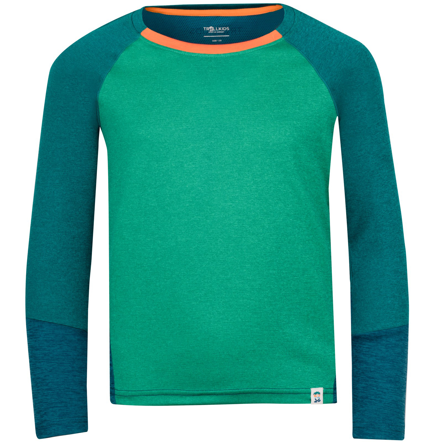 Produktbild von Trollkids Seiland Langarmshirt Kinder - Sea Green/Lagoon Green/Sahara Sunset