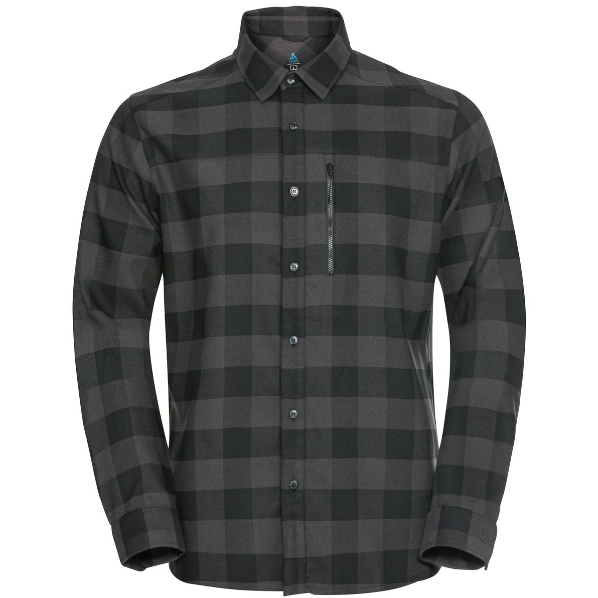 Productfoto van Odlo Halden Overhemd met Lange Mouwen Heren - zwart - new odlo graphite grey