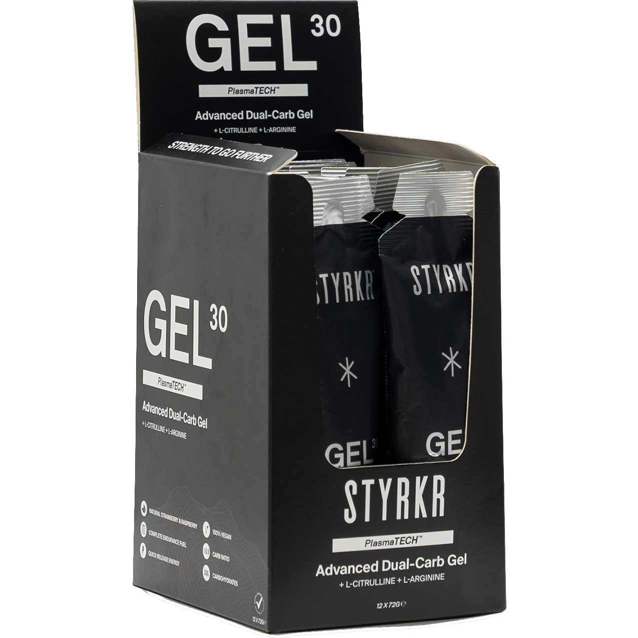 Produktbild von Styrkr GEL30 Dual-Carb Energy Gel - Kohlenhydrat-Gel - 12x72g
