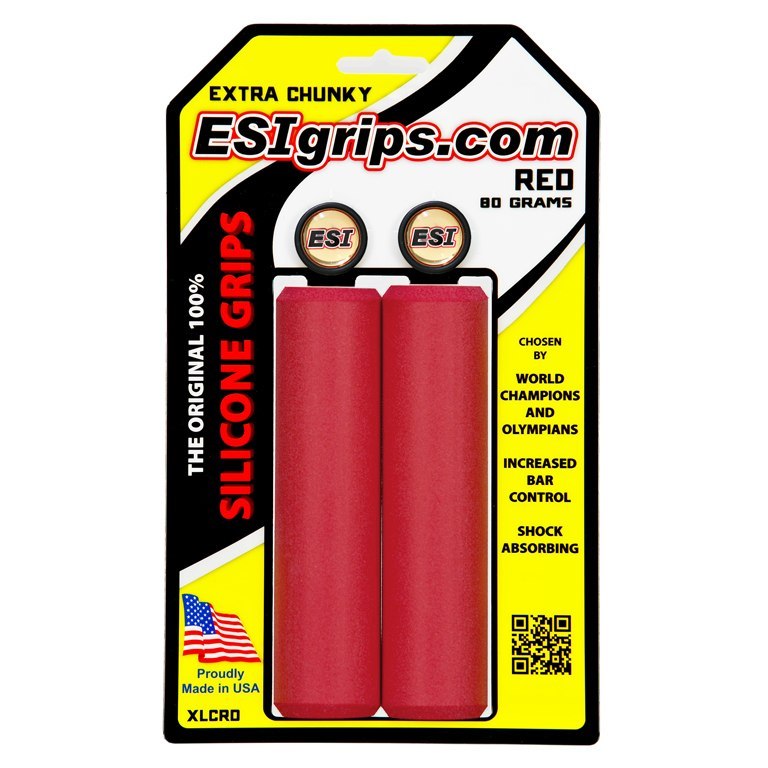 Manopole ESI Silicone Extra Chunky Rosso 130mm – Massimo Ammortizzamento Per MTB