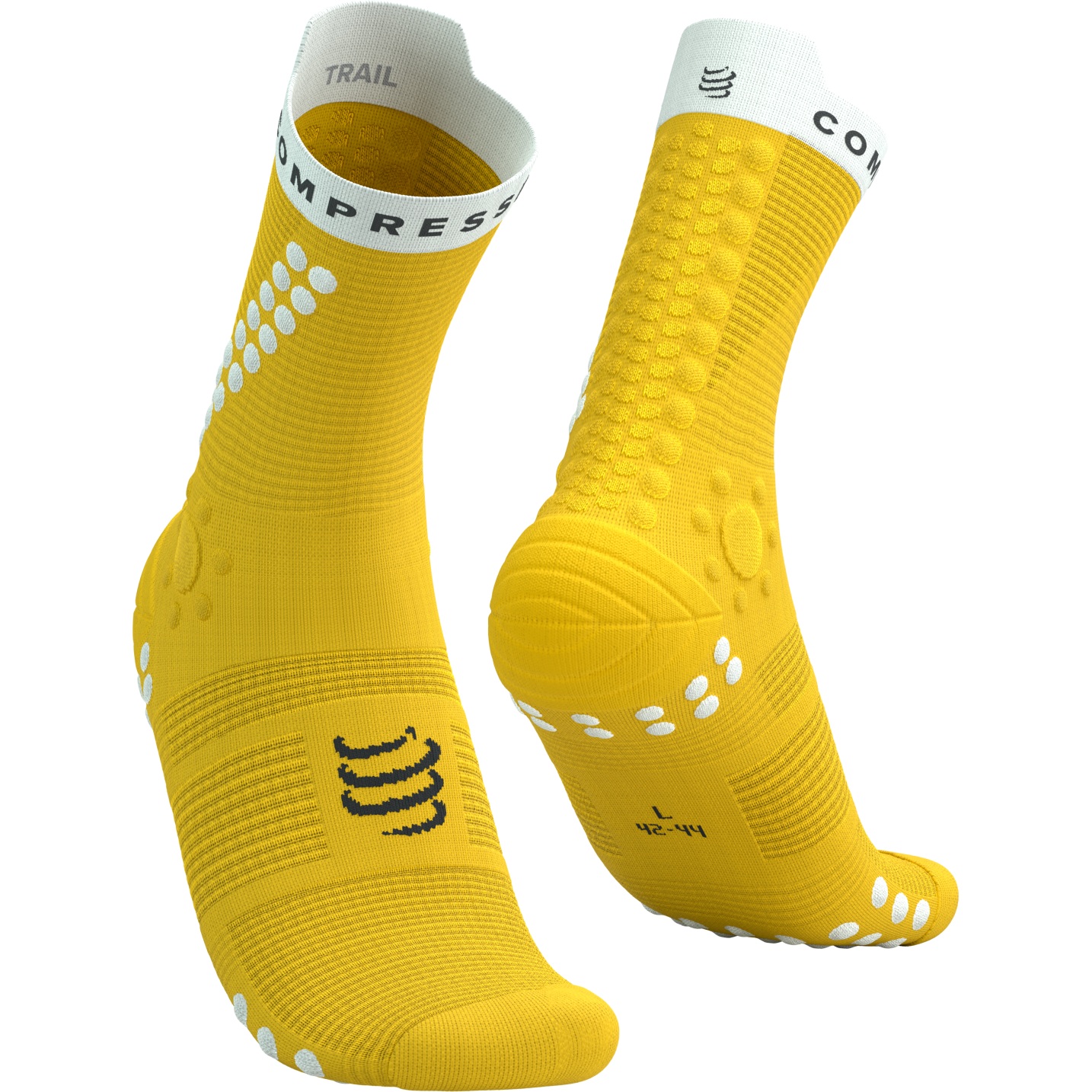 Compressport Chaussettes de Compression - Pro Racing v4.0 Trail - citron/blanc
