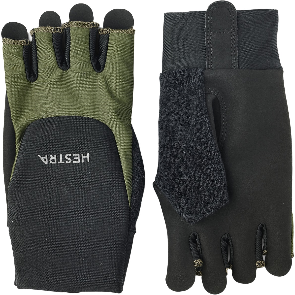 Productfoto van Hestra Sprint Short - 5 Finger Fietshandschoenen - olijf / zwart