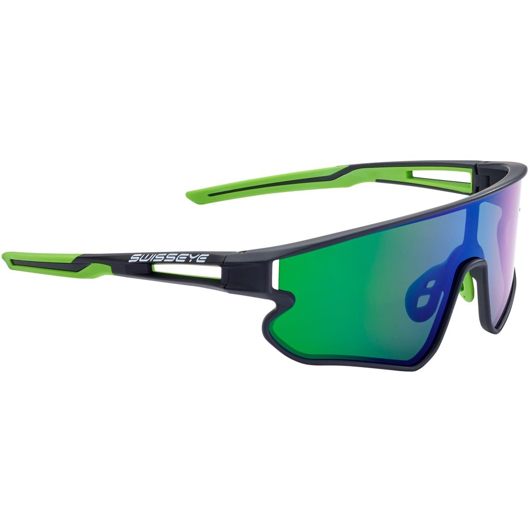 Picture of Swiss Eye Hurricane Glasses 13002 - Black Matt/Green - Green Green Revo