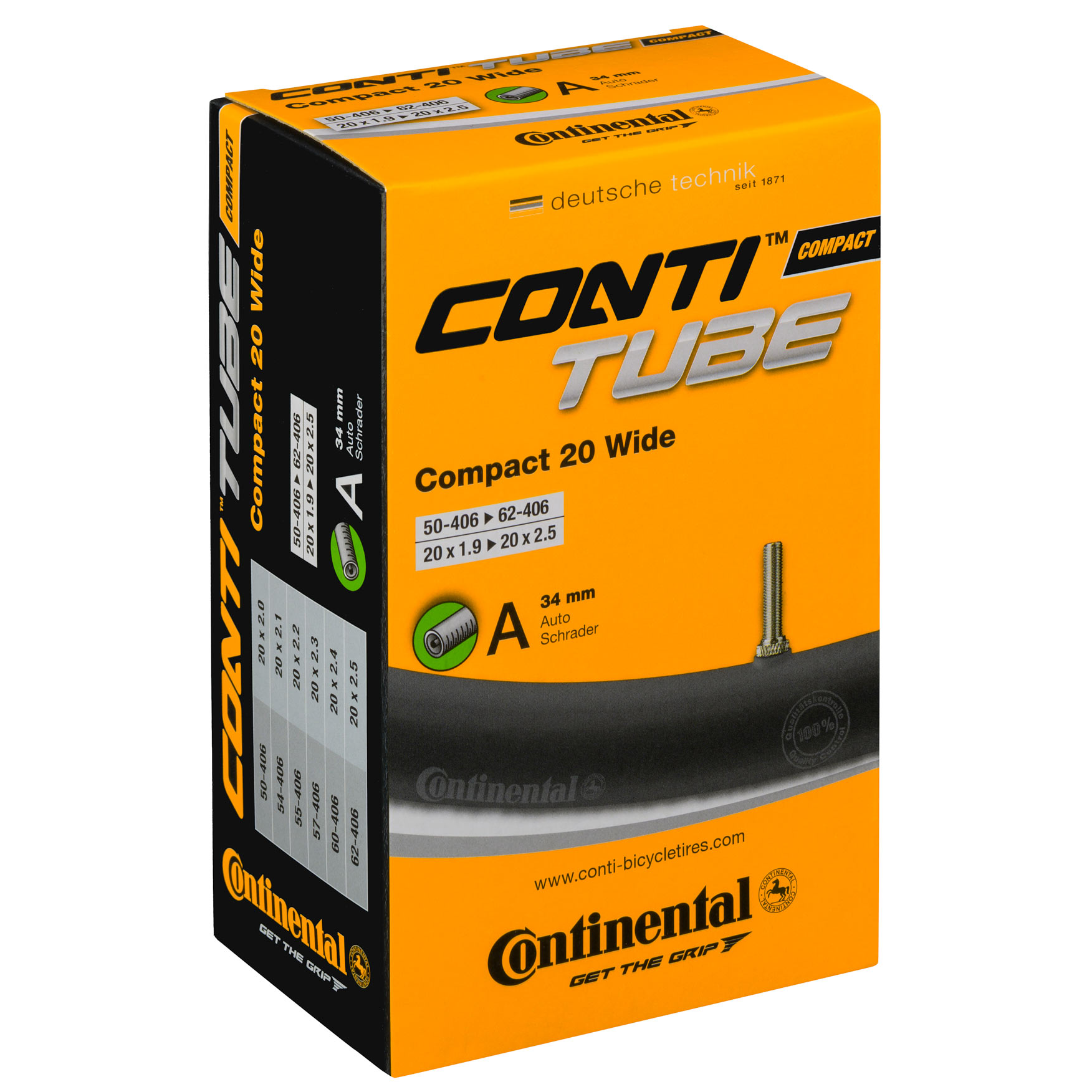 Picture of Continental Compact Wide Inner Tube - 20&quot;