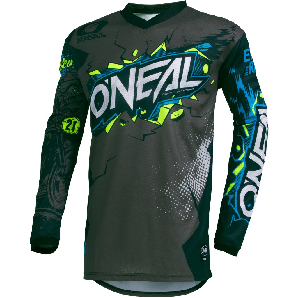 O'Neal Element Villain Men's Motocross Jersey – Short Sleeve MX Dirt Bike Gear