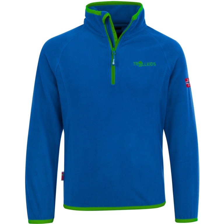 Produktbild von Trollkids Nordland Half Zip Fleece Pullover Kinder - Medium Blue/Green