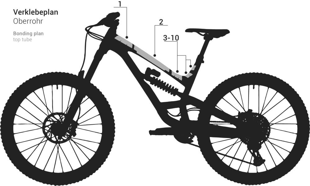 Rahmenschutzfolie S Unterrohr E-Bike clear glossy