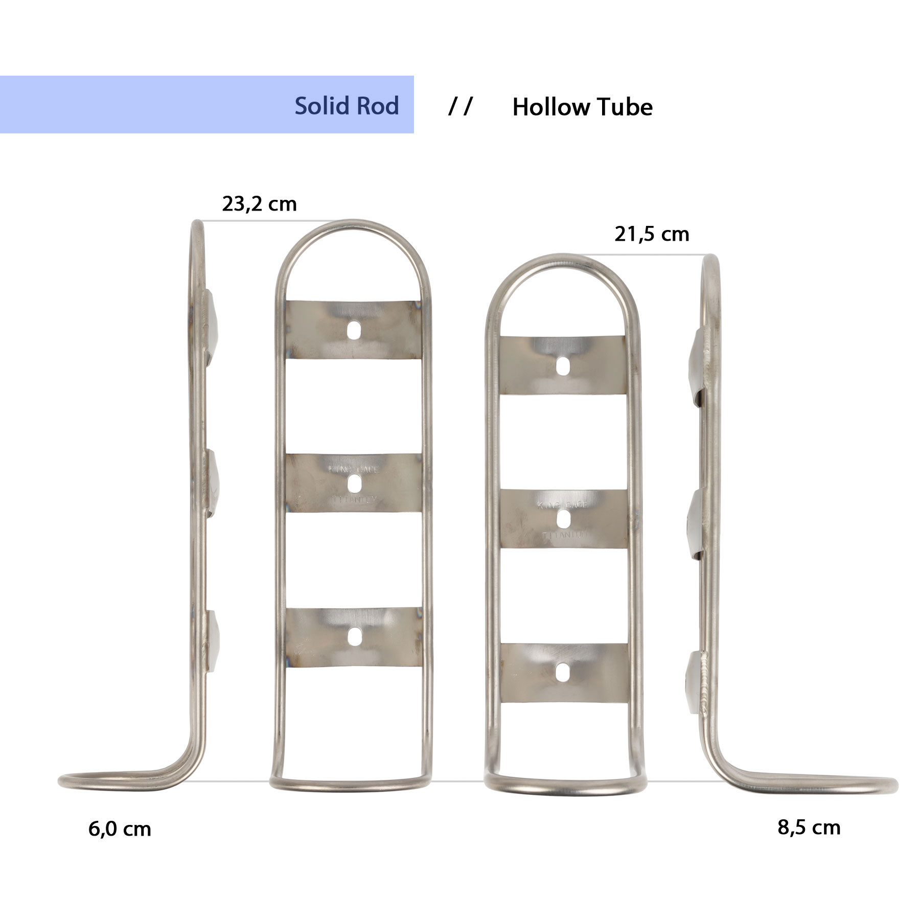 King Cage Manything Cage Solid Rod + Straps - Titanium | BIKE24