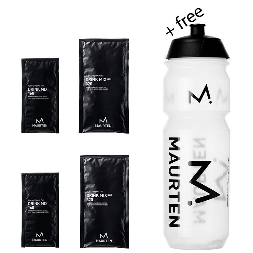 Produktbild von MAURTEN Drink Mix 160 / 320 Testpaket + Gratis Trinkflasche 750ml