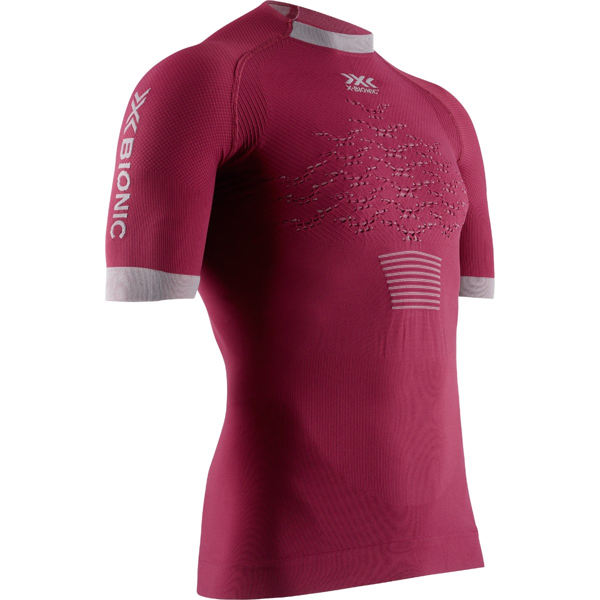 Picture of X-Bionic The Trick 4.0 Run Shirt Short Sleeves for Men - namib red/dolomite grey