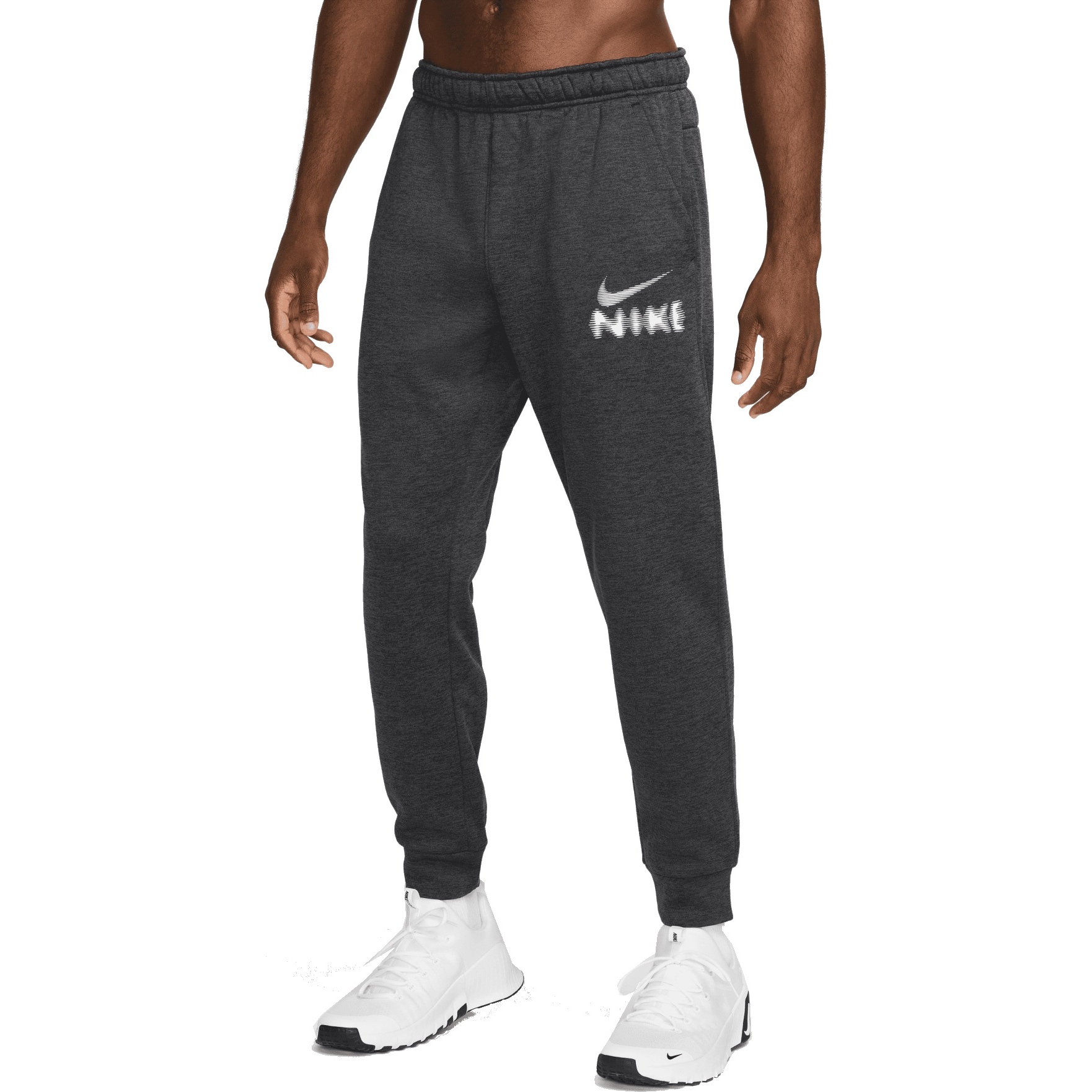 Image of Nike Therma Fit Swoosh Jogger Pants Men - black/anthracite/heather/white HJ3033-010