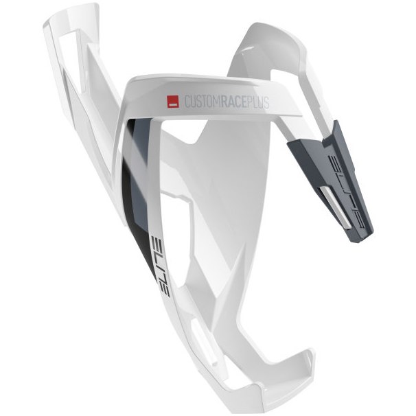 Picture of Elite Custom Race Plus Bottle Cage - white glossy/black graphic