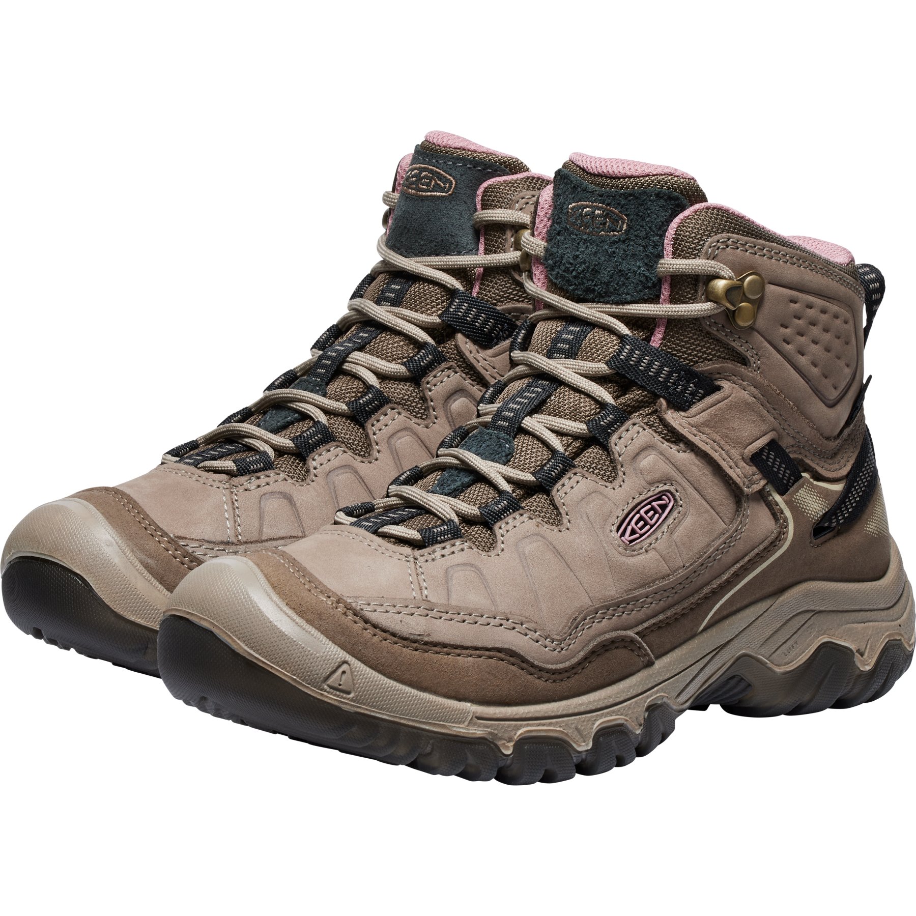 Picture of KEEN Targhee IV Mid Waterproof Hiking Boots Women - Brindle/Nostalgia Rose