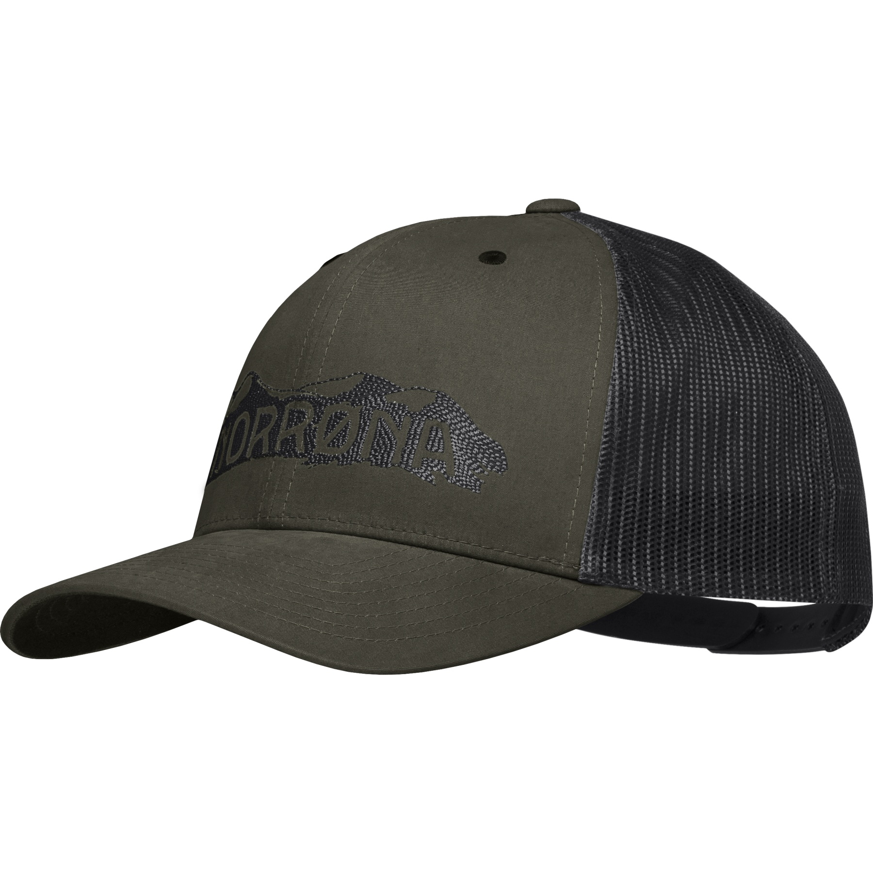 Picture of Norrona /29 Trucker mesh snap back Cap - Olive Night/Caviar