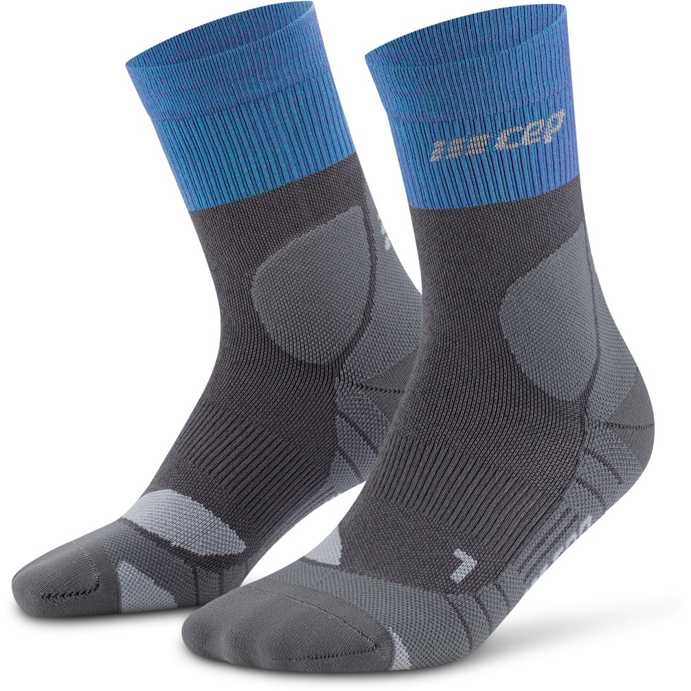 Produktbild von CEP Hiking Merino Mid Cut Kompressionssocken Damen - blau/grau