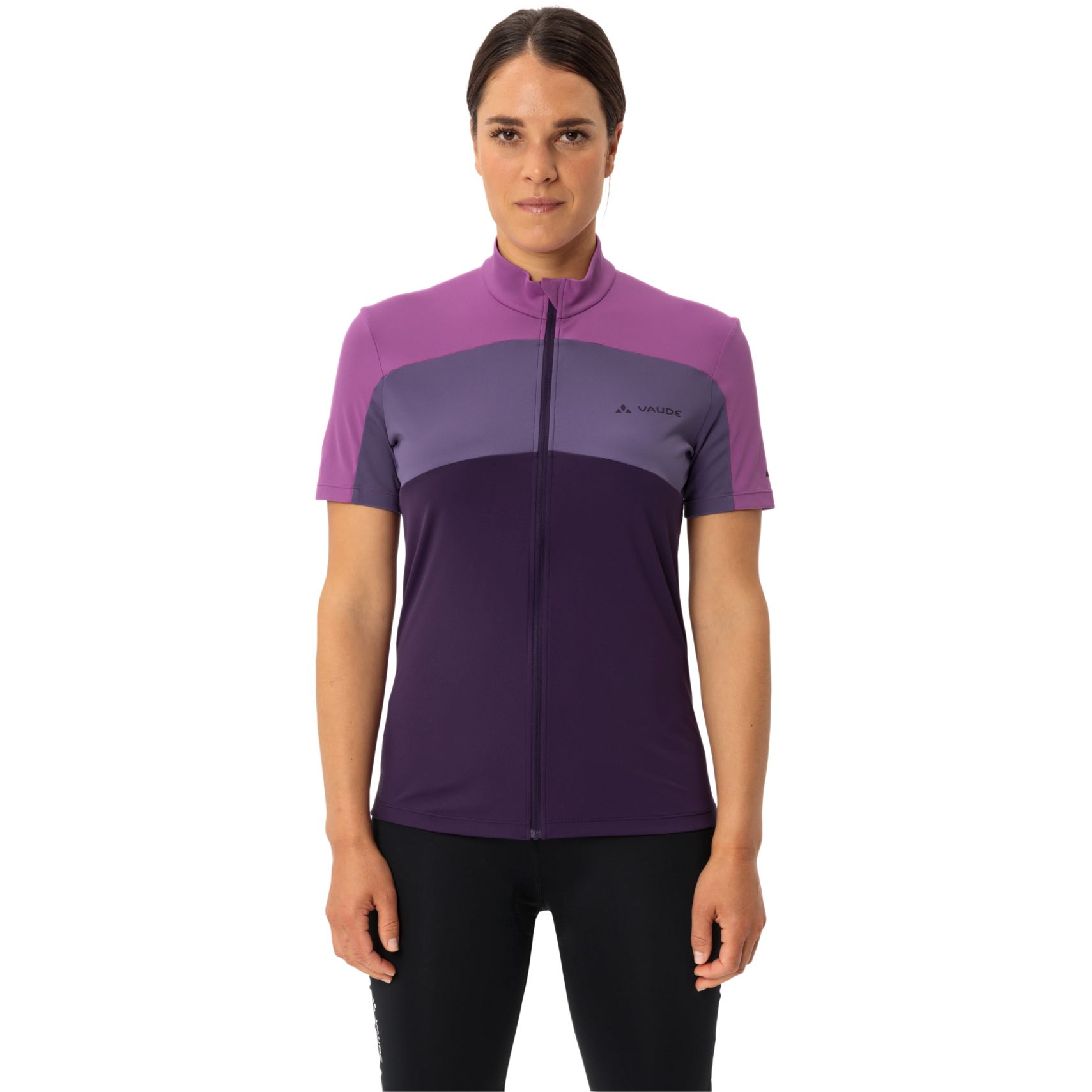 Produktbild von Vaude Matera Full Zip Kurzarmtrikot Damen - eggplant