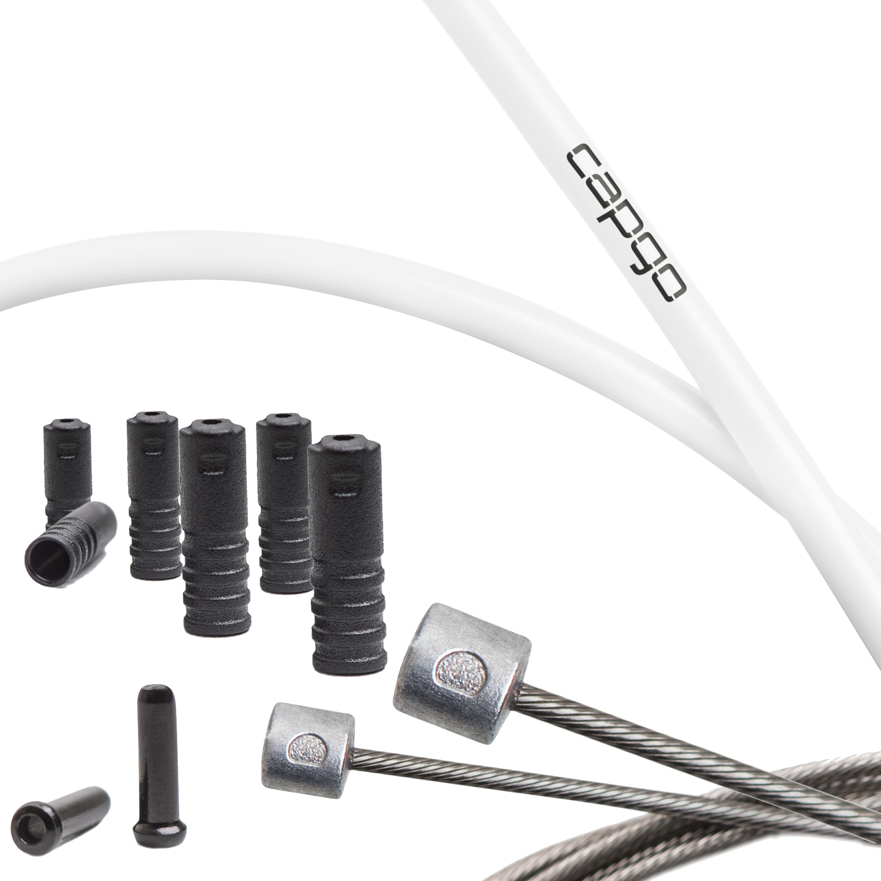 Picture of capgo Blue Line ECO Shift Cable Set - Stainless Steel - PTFE - Shimano/SRAM - white