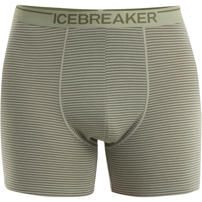 Photo produit de Icebreaker Boxer Homme - Merino Anatomica - Lichen/Loden/Stripe