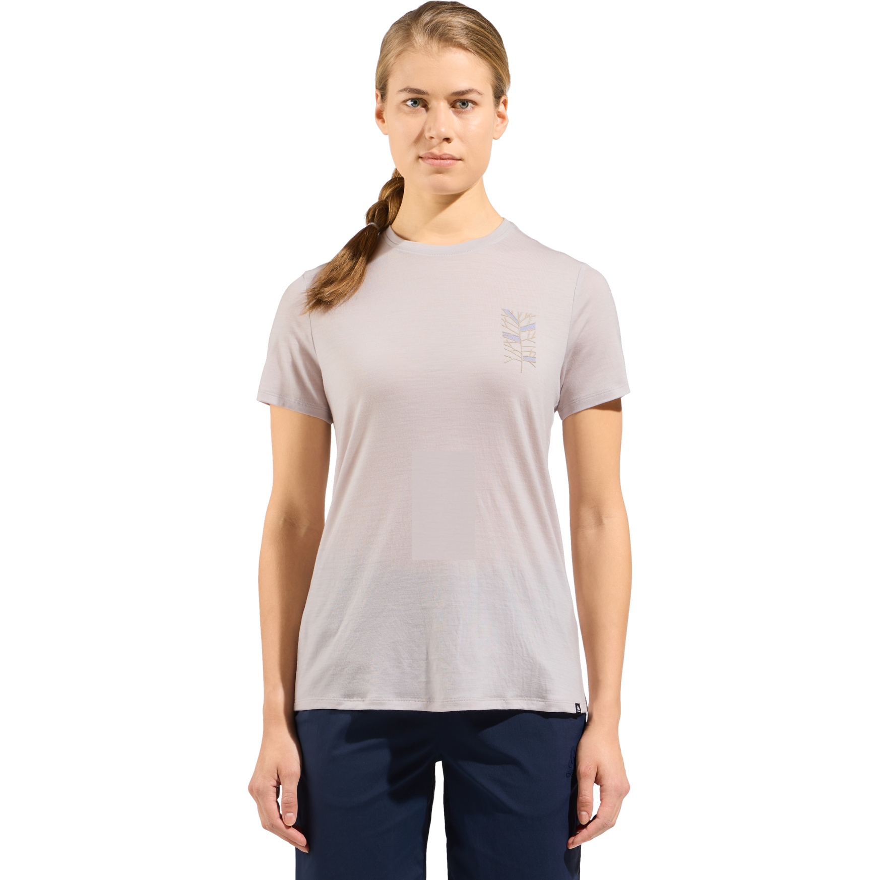 Produktbild von Odlo Ascent Merino 160 T-Shirt mit Baummotiv Damen - silver cloud
