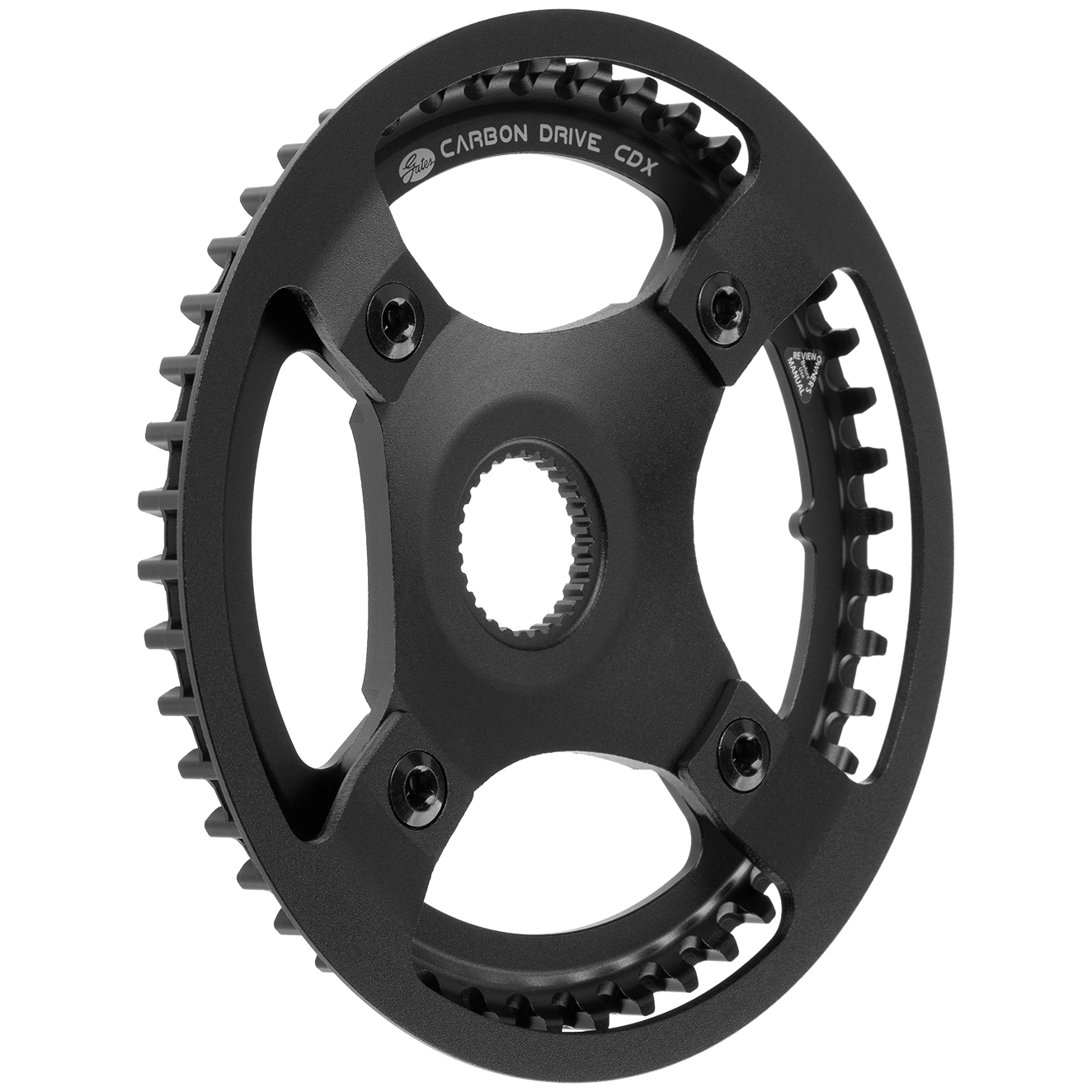 Bild von Gates Carbon Drive Riemenscheibe - CDX | Centertrack | Front | BCD-104 | Bosch Gen. 4 | Rohloff - mit Guard