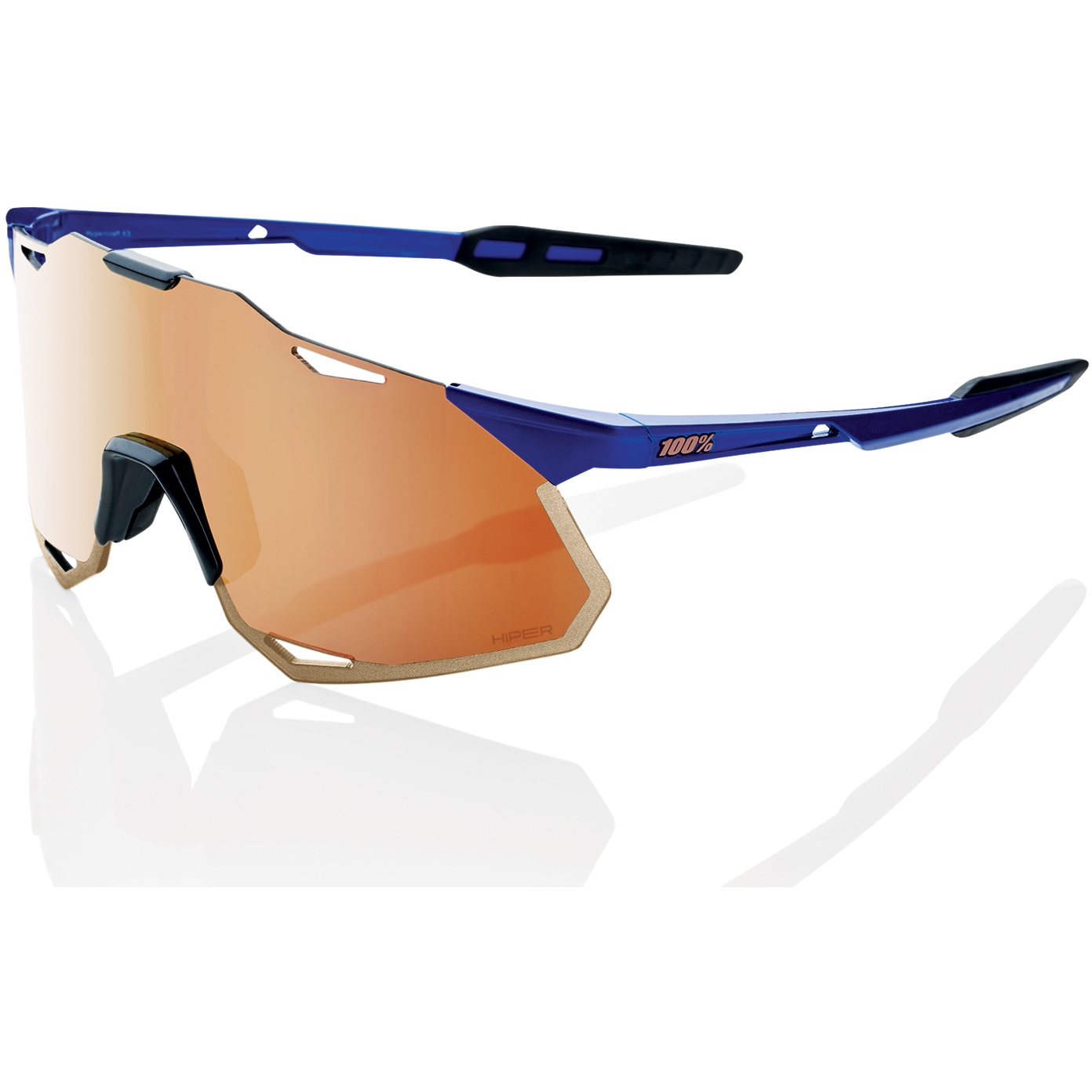 Picture of 100% Hypercraft XS Glasses - HiPER Mirror Lens - Gloss Cobalt Blue / Copper + Clear