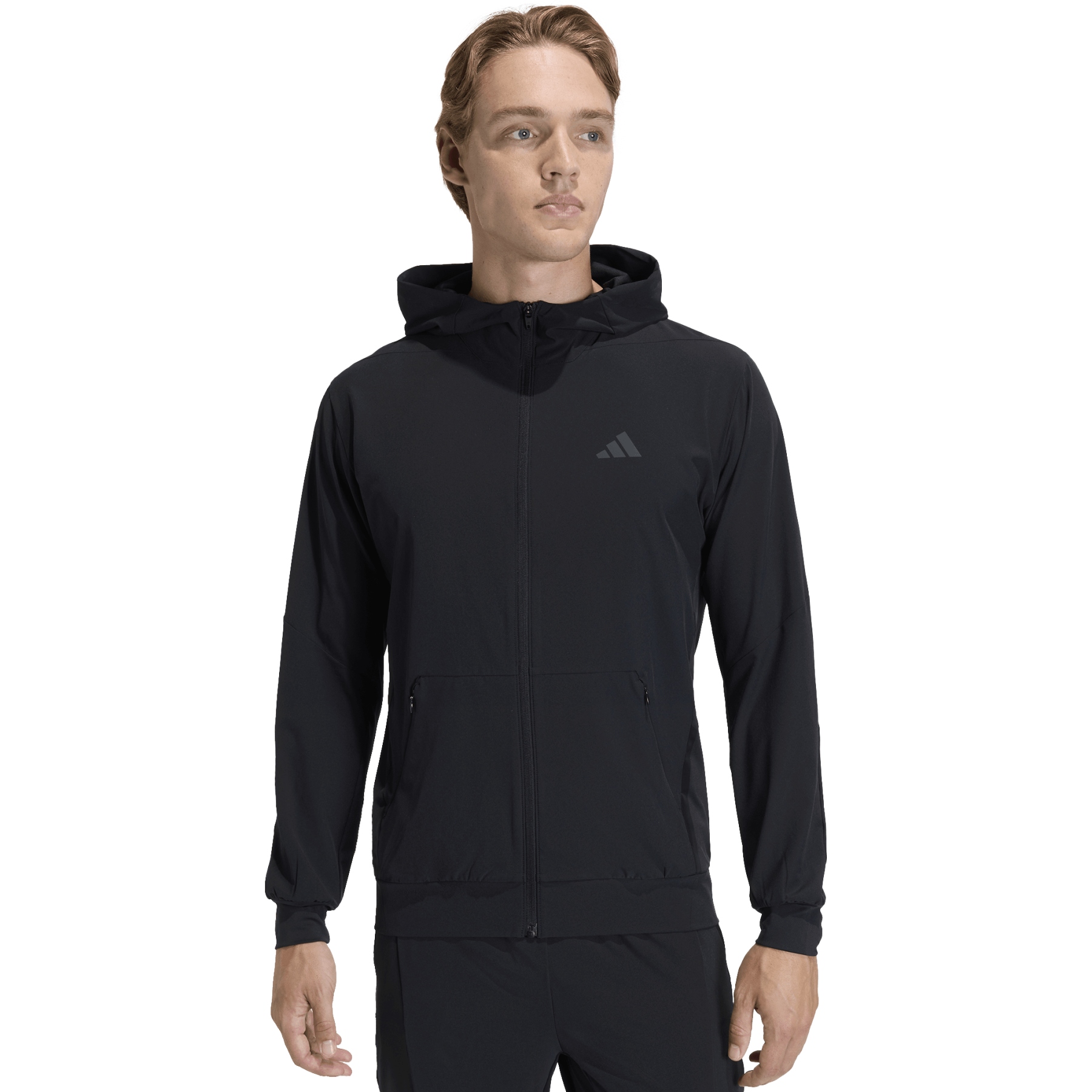 мужская гибридная толстовка adidas Designed for Training с капюшоном на молнии - черный KA4821