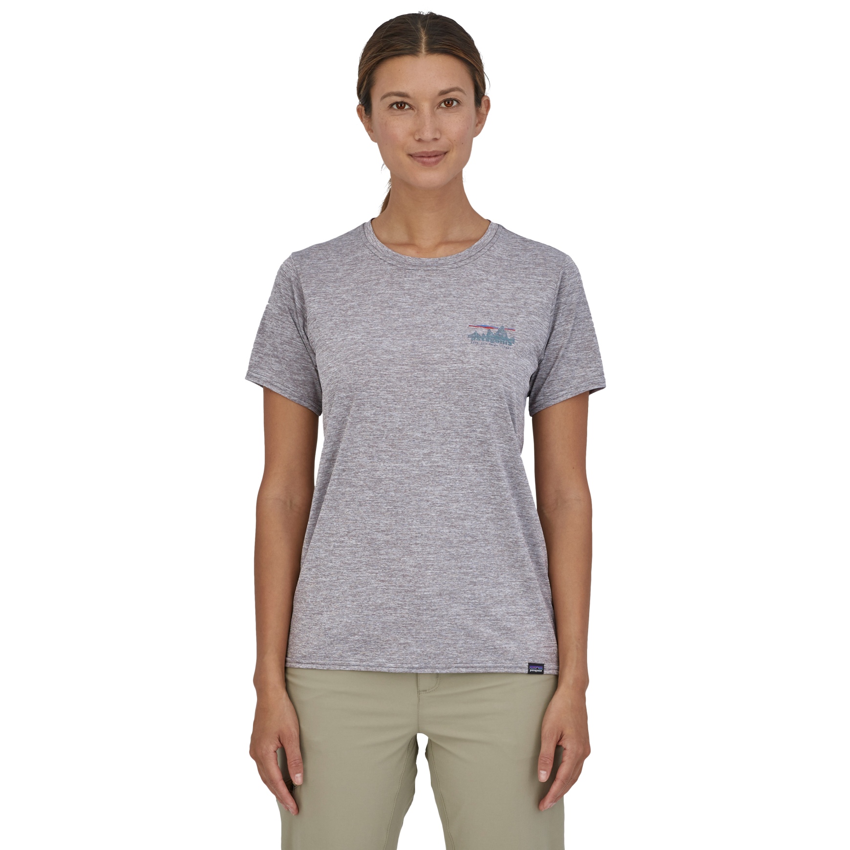 Picture of Patagonia Women&#039;s Capilene Cool Daily Graphic T-Shirt - 73 Skyline: Feather Grey