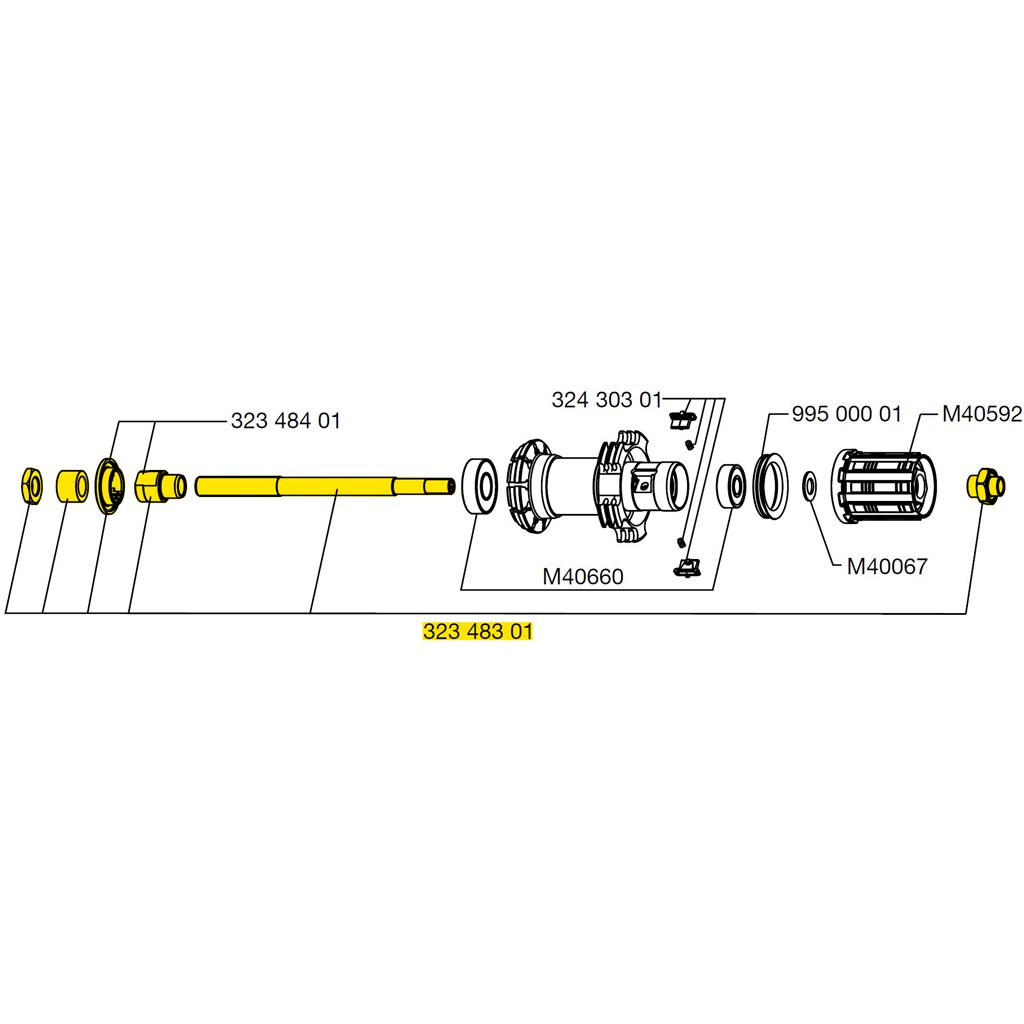Image of Mavic Rear Wheel Axle MTB Crossride UB - 32348301