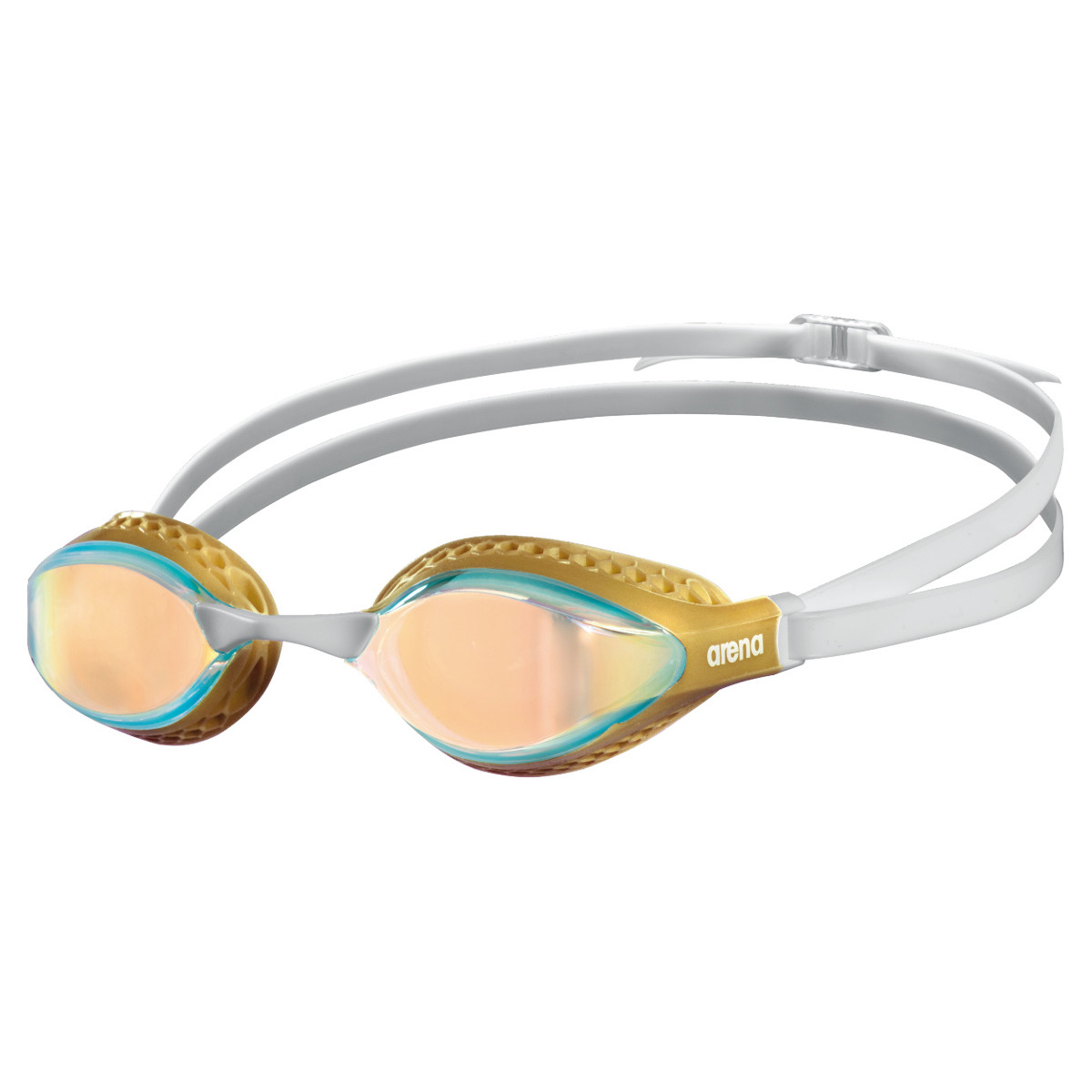Picture of arena Airspeed Mirror Swimming Goggles - Yellow Copper - Gold/Multi
