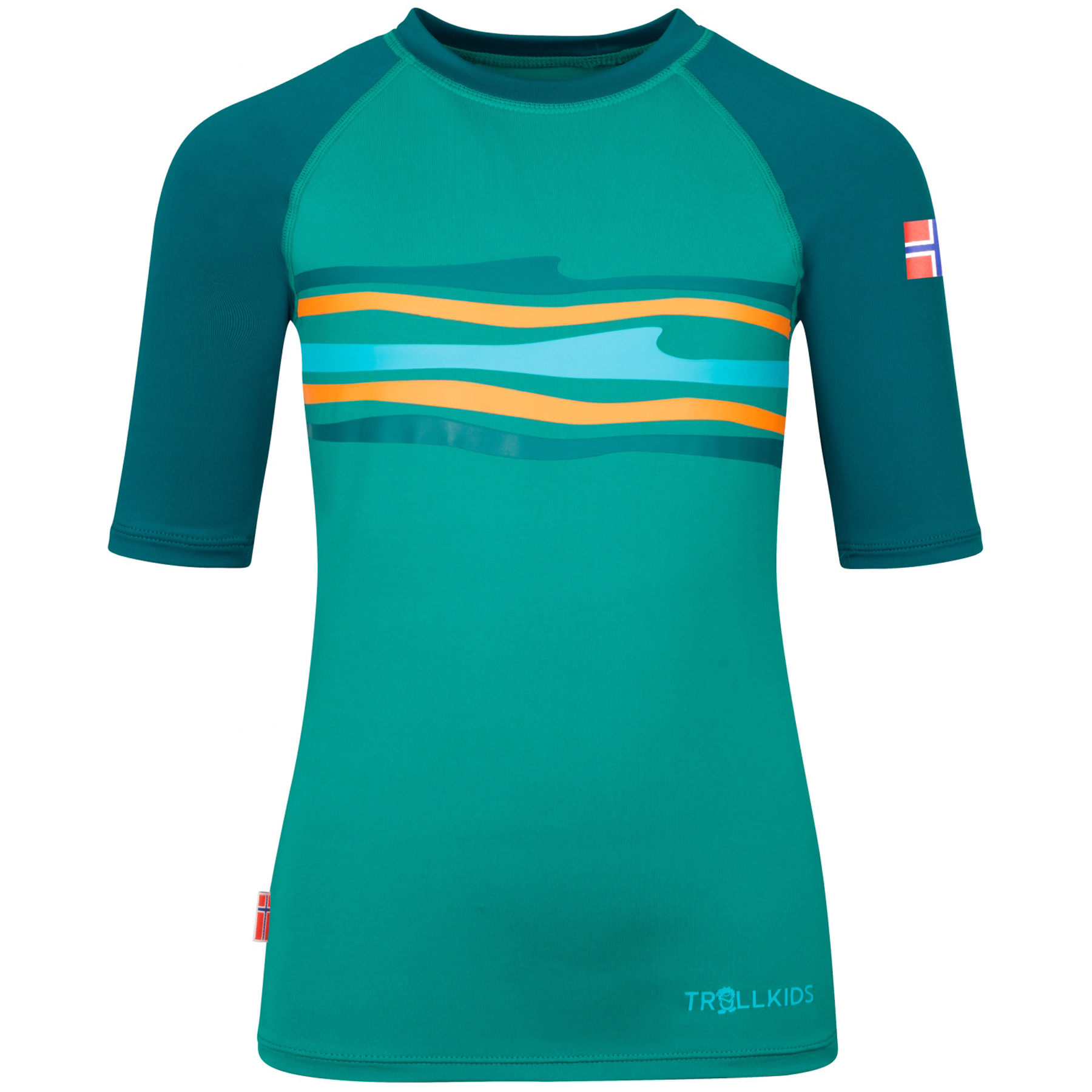 Produktbild von Trollkids Haukland Schwimm-Shirt Kinder - Sea Green/Lagoon Green