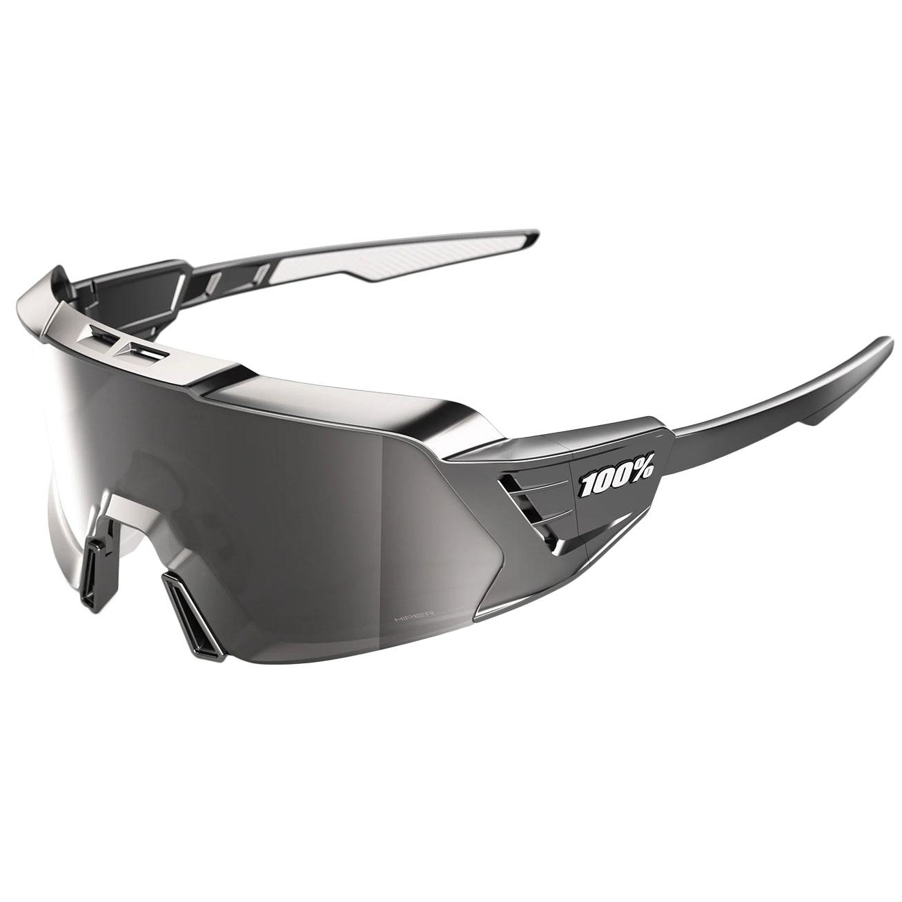 Foto van 100% Korbin X Bril - Gloss Black Chrome  /  Silver Chrome HiPER Mirror