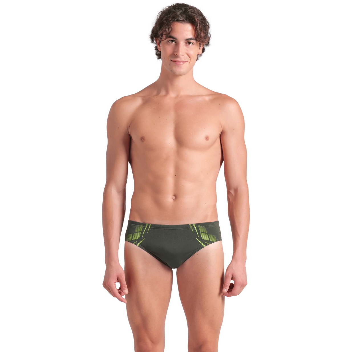 Produktbild von arena Performance Poseidonia Slip Badehose Herren - Dark Sage/Artic Lime