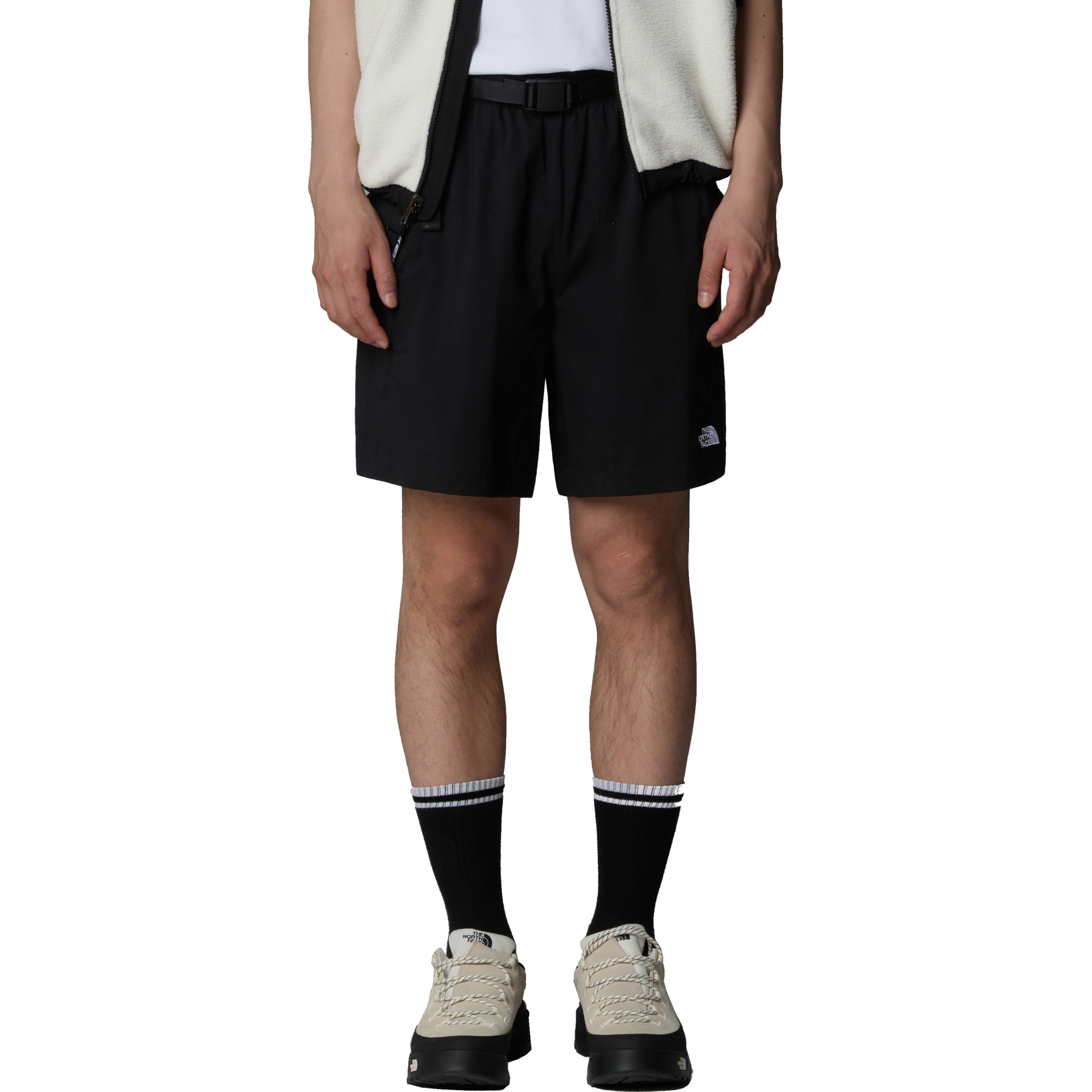 Image of The North Face Class V Pathfinder Belted Shorts - 7" Men - TNF Black