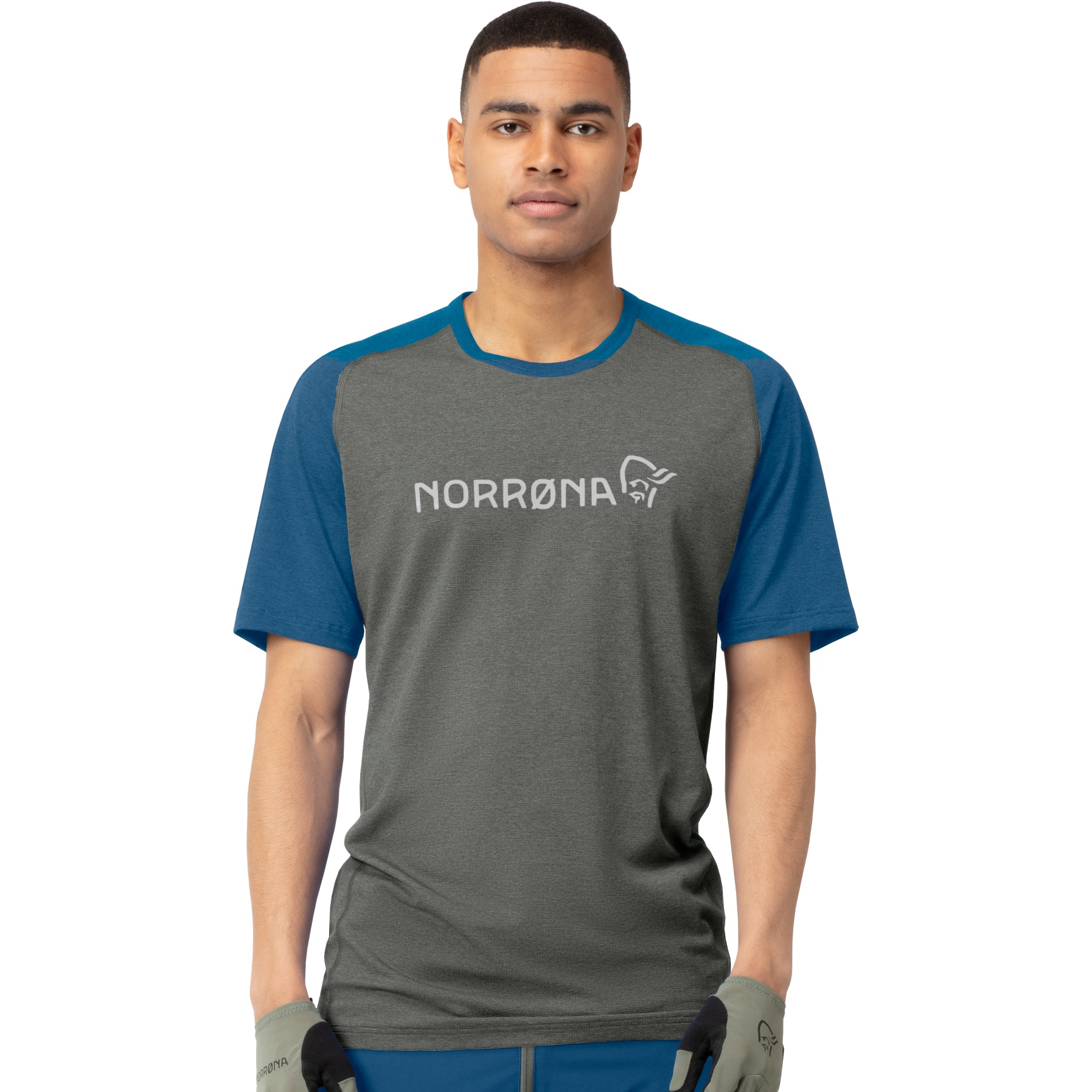 Produktbild von Norrona fjørå equaliser lightweight T-Shirt Herren - Mykonos Blue/Castor Grey