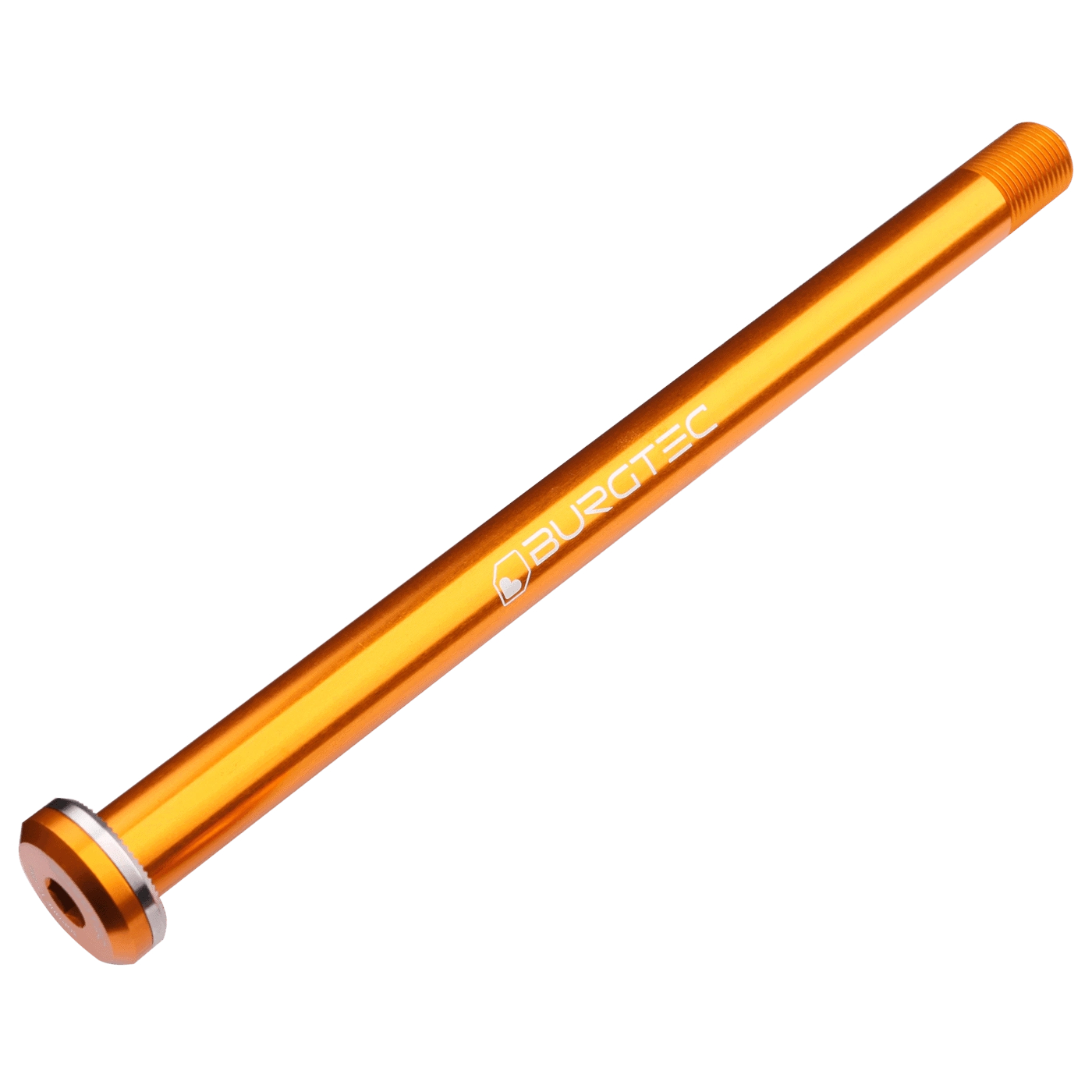 Produktbild von Burgtec Steckachse - 12x148mm Boost - für Santa Cruz Ausfallenden / 173,7mm - Iron Bro Orange