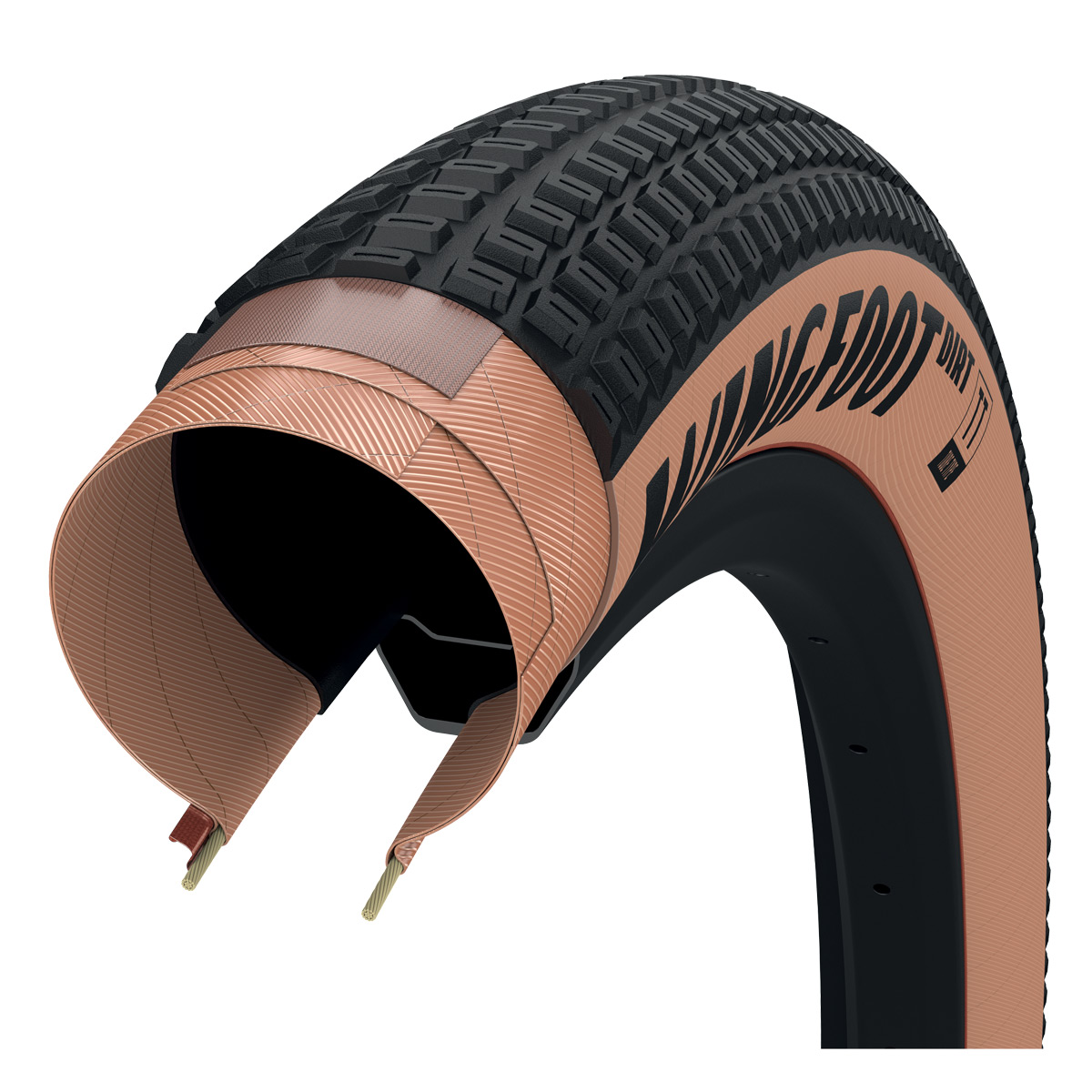 Productfoto van Goodyear Wingfoot Dirt - Tube Type - Vouwband - 26x2.20&quot; - zwart/transparant