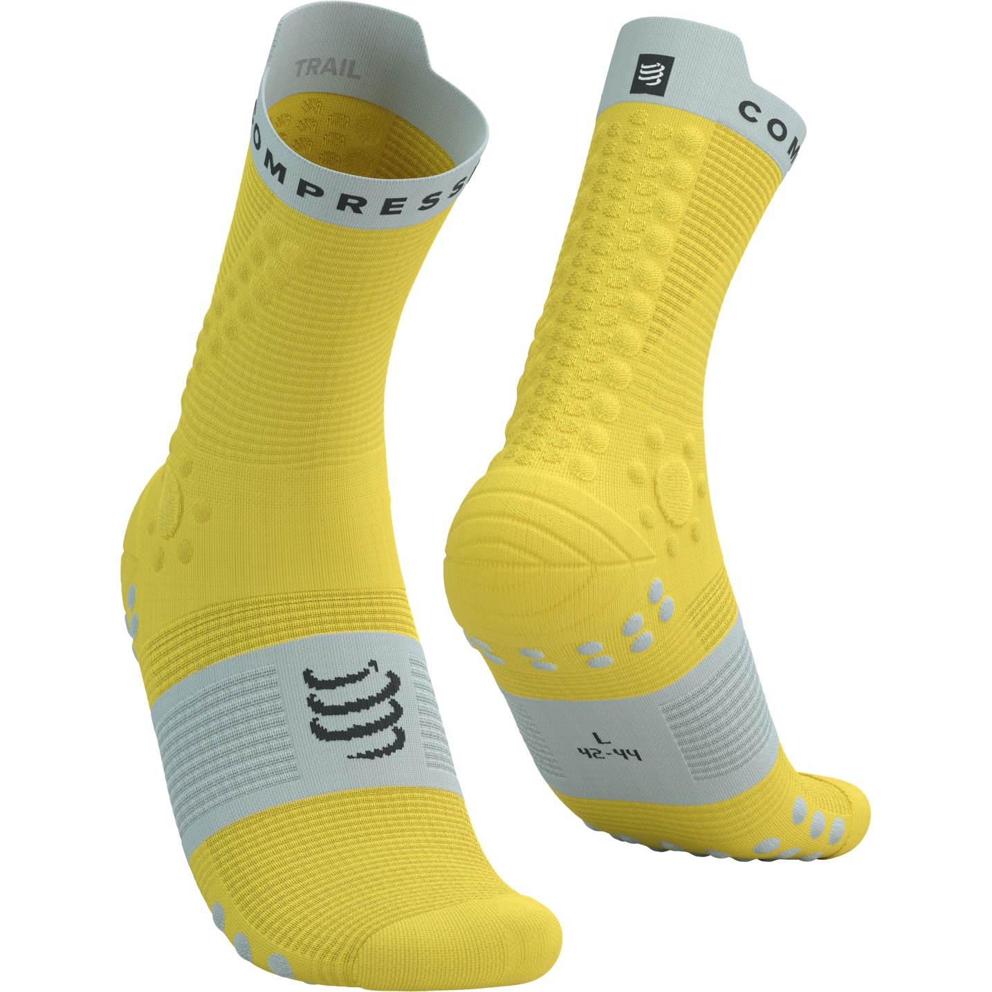Picture of Compressport Pro Racing Compression Socks v4.0 Trail - maize/dawn blue