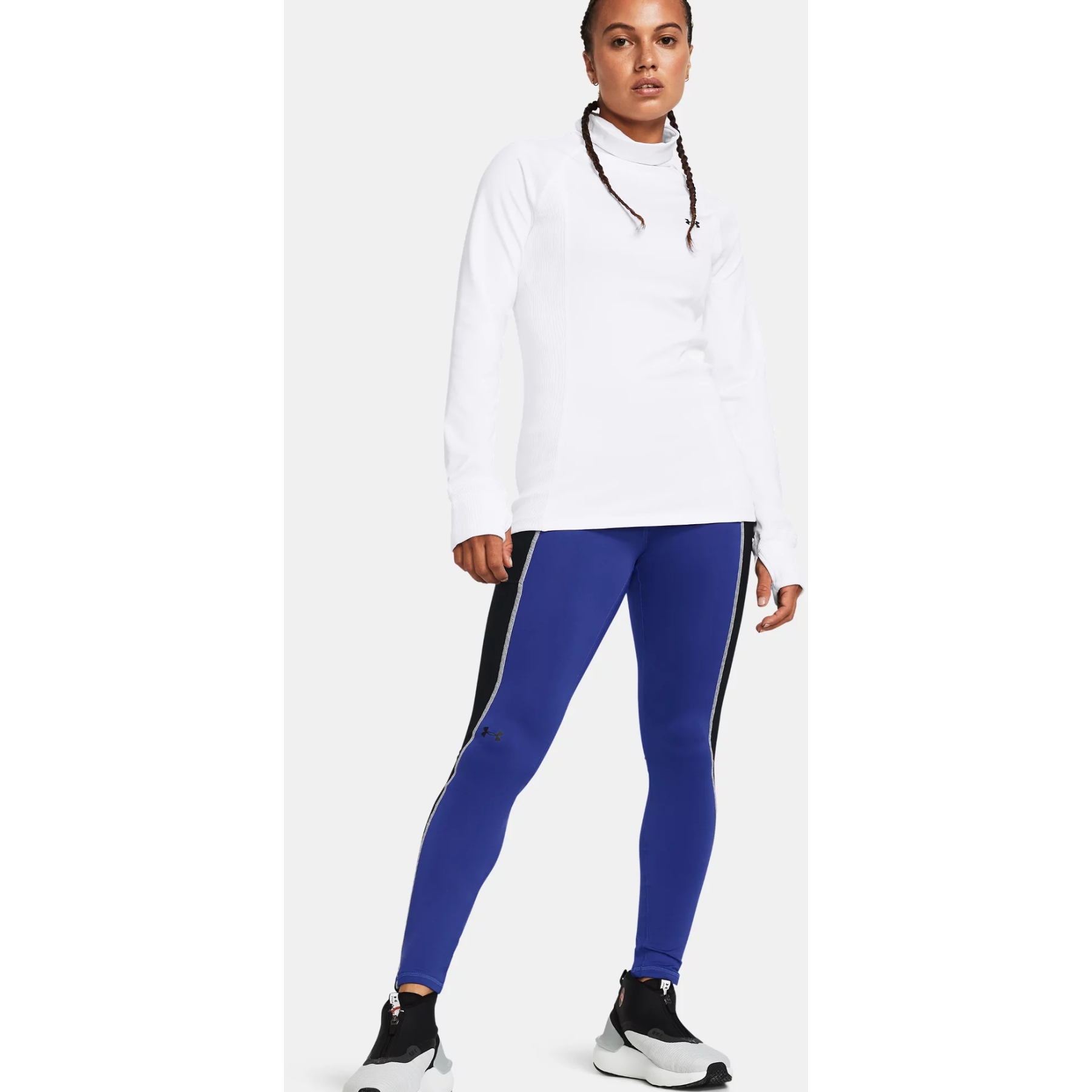 Under Armour UA Train Cold Weather Funnel Neck Long Sleeve Shirt Women -  White/Black