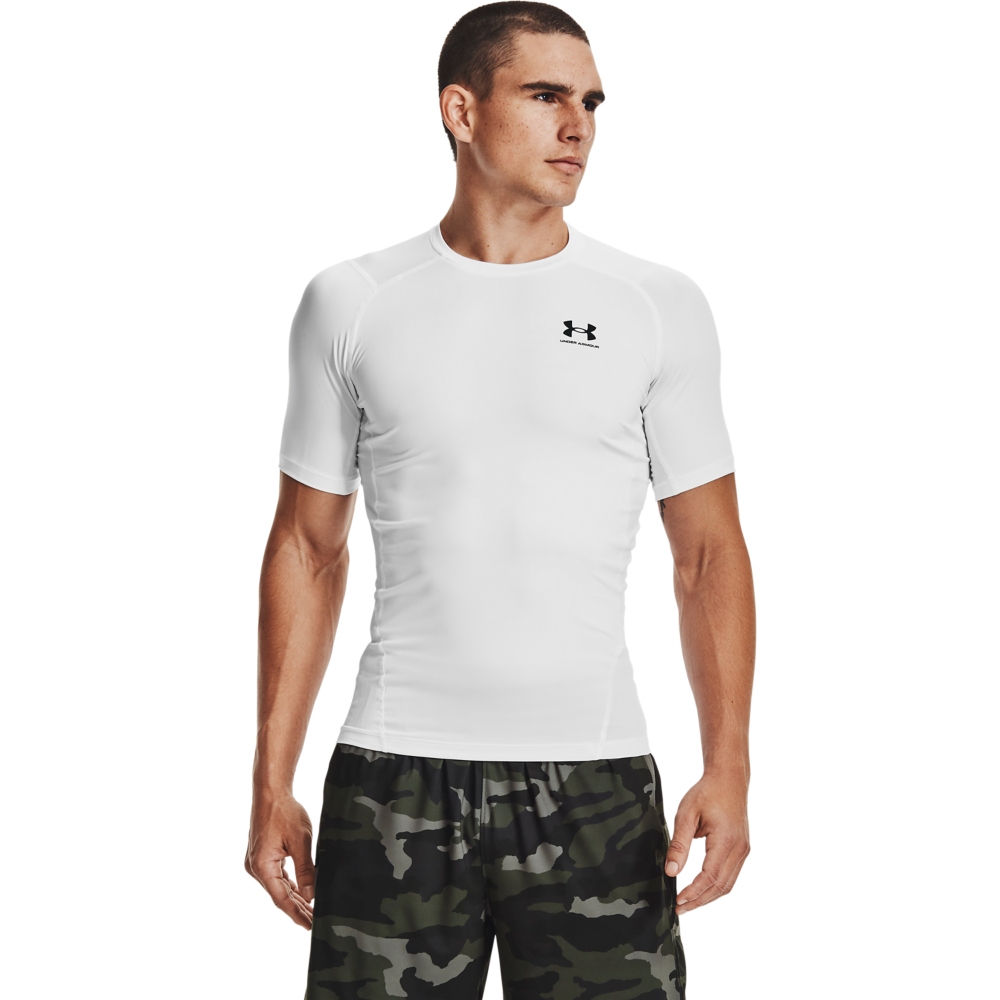 Under Armour HeatGear® Armour T-Shirt Herren - Weiß/Schwarz