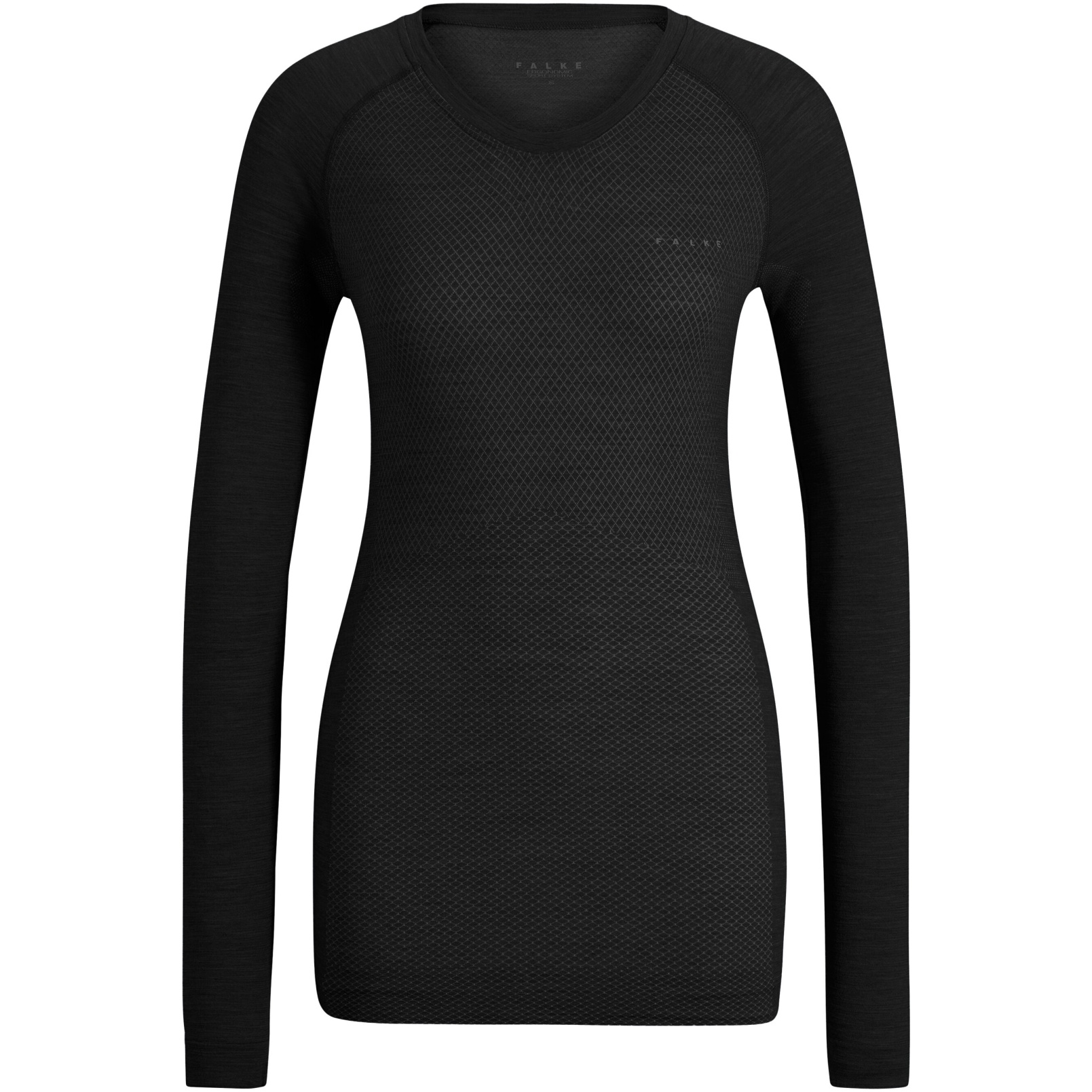 Produktbild von Falke Wool-Tech Light Crew Neck Langarmshirt Damen - schwarz 3000