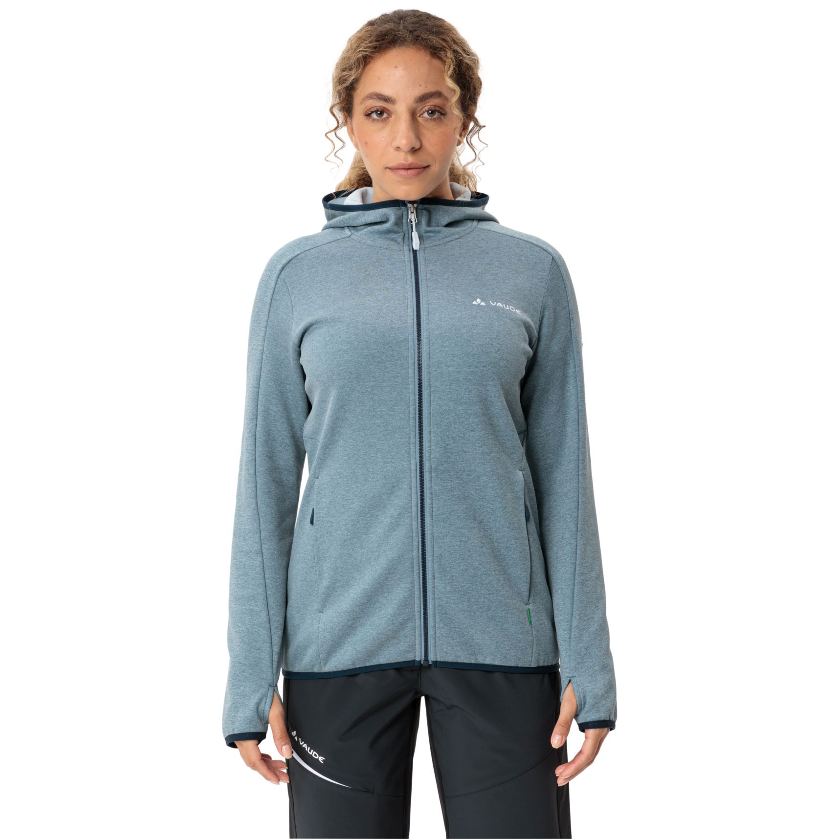 Productfoto van Vaude Valsorda Fleece Jas met Capuchon Dames - nordic blue