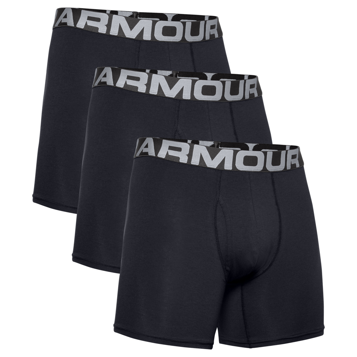 Picture of Under Armour Men&#039;s Charged Cotton® 6&quot; Boxerjock® – 3-Pack - Black/Black/Black