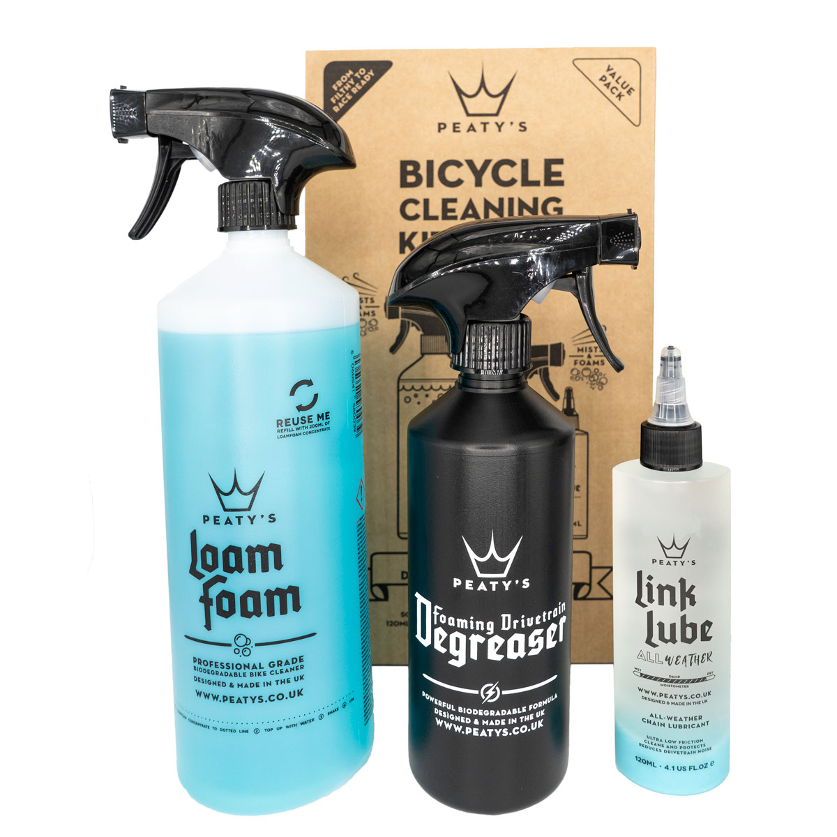 Image of Peaty's Bicycle Cleaning Kit - Wash - Degrease - Lubricate